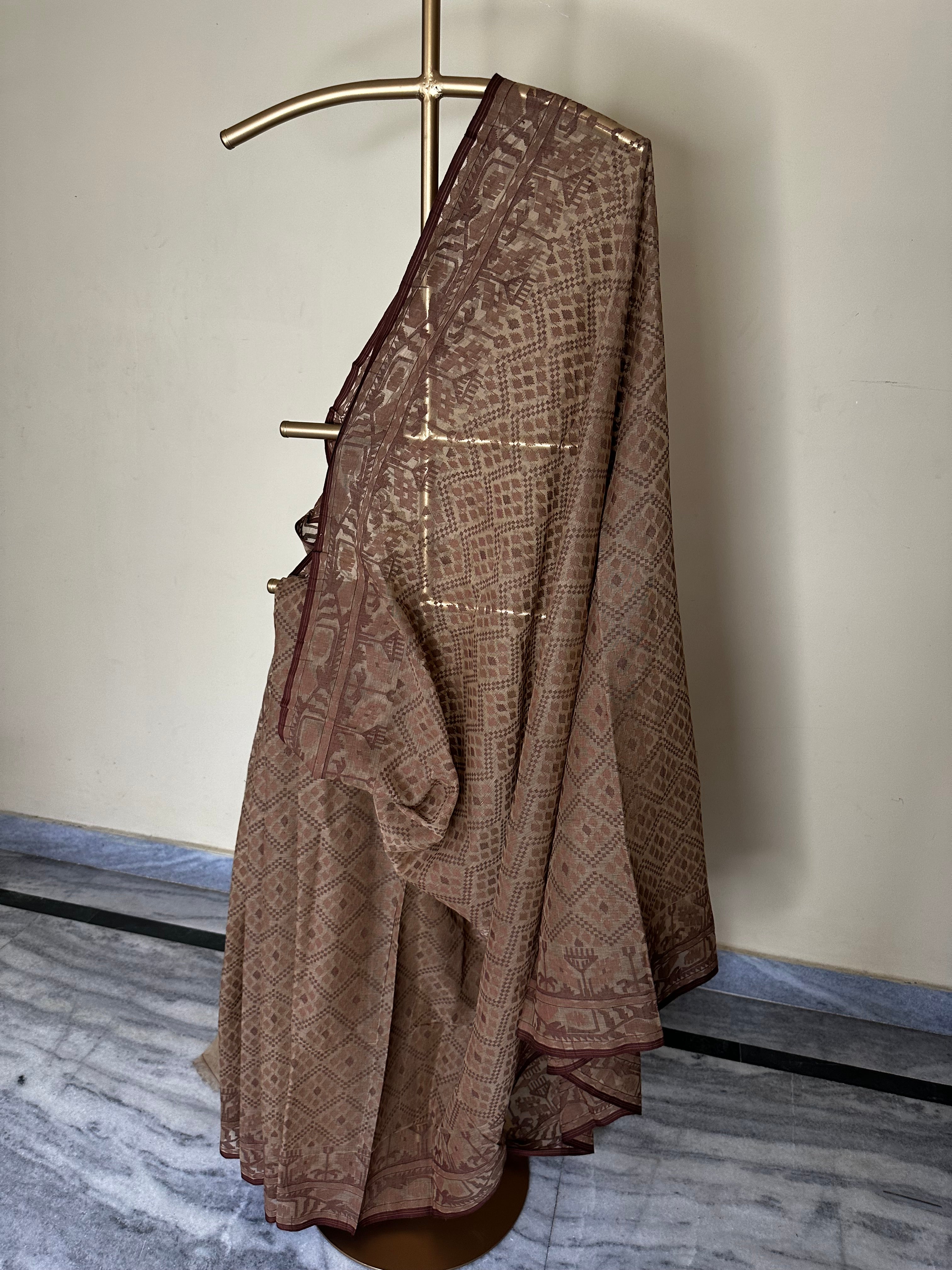 Brown Natural Dyed Dhakai Jamdani