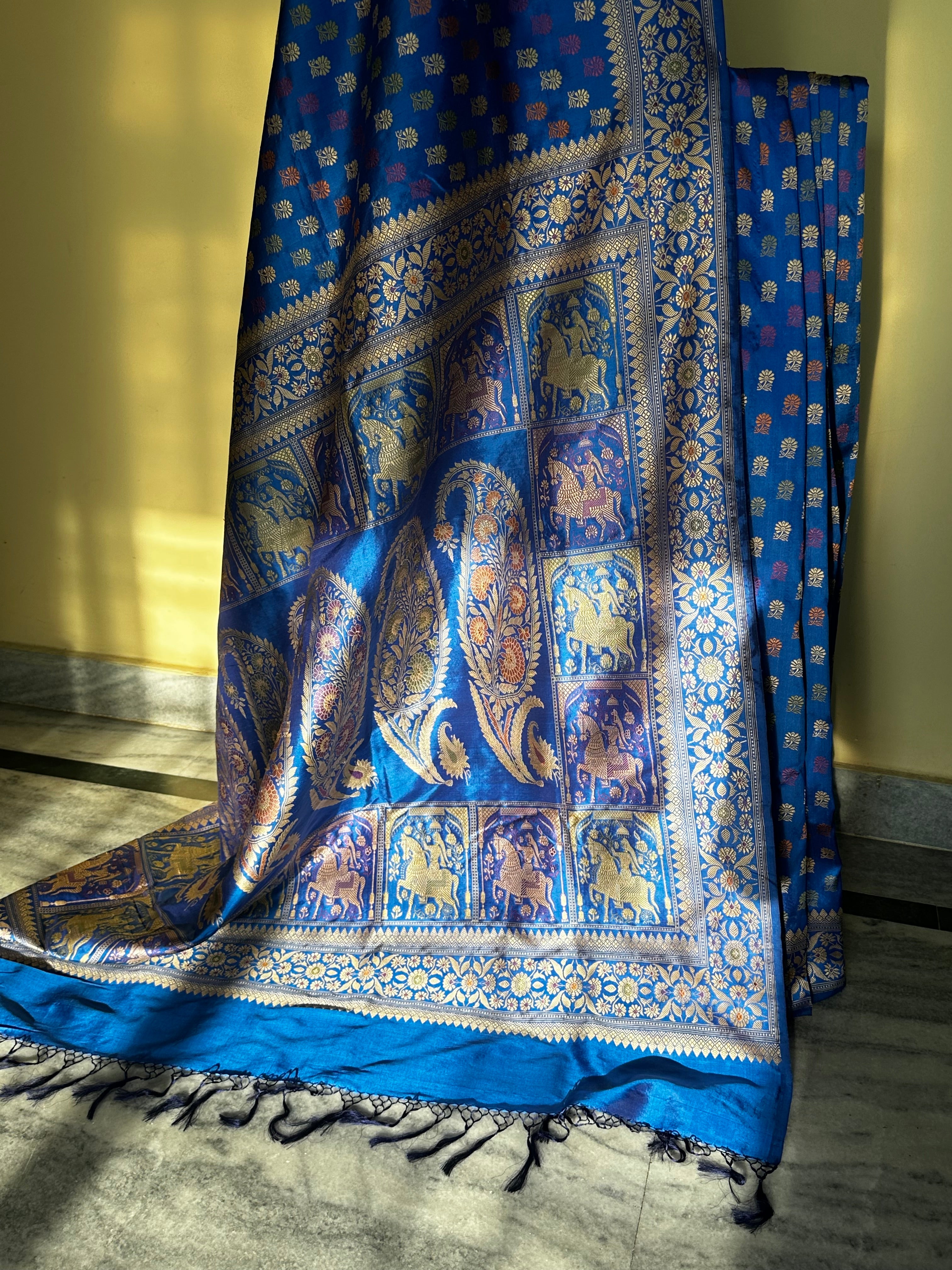 Royal Blue Colour Revival Baluchari Saree