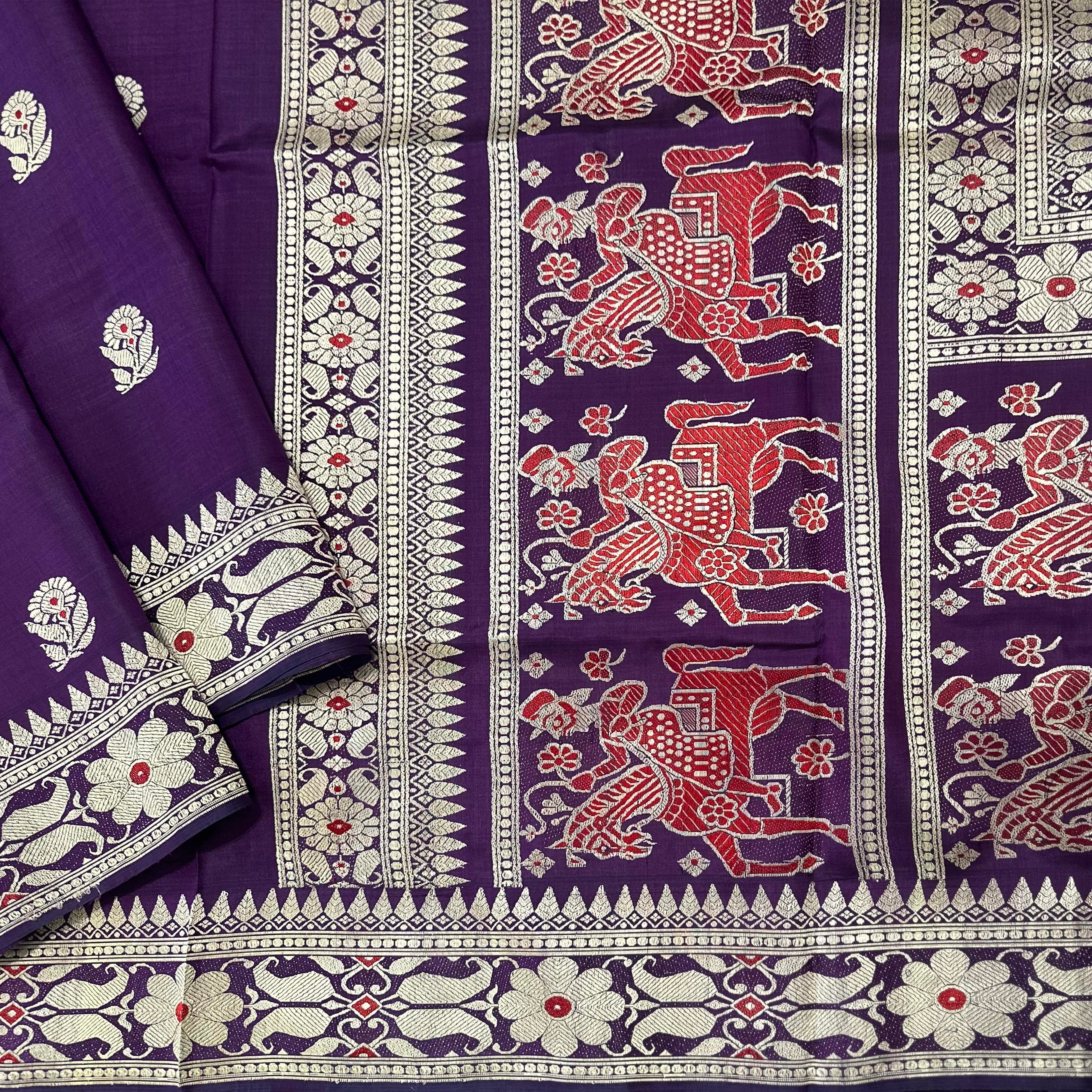 Purple Revival Baluchari from Bengal