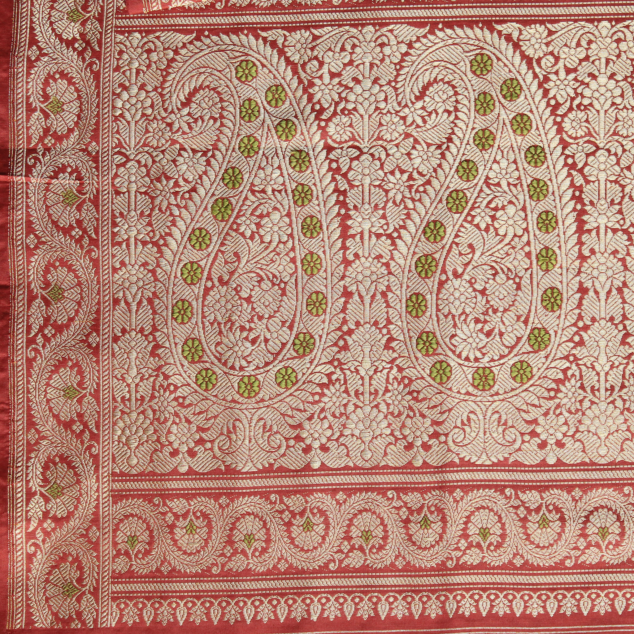 Red Ada Khadwa Benarasi Saree