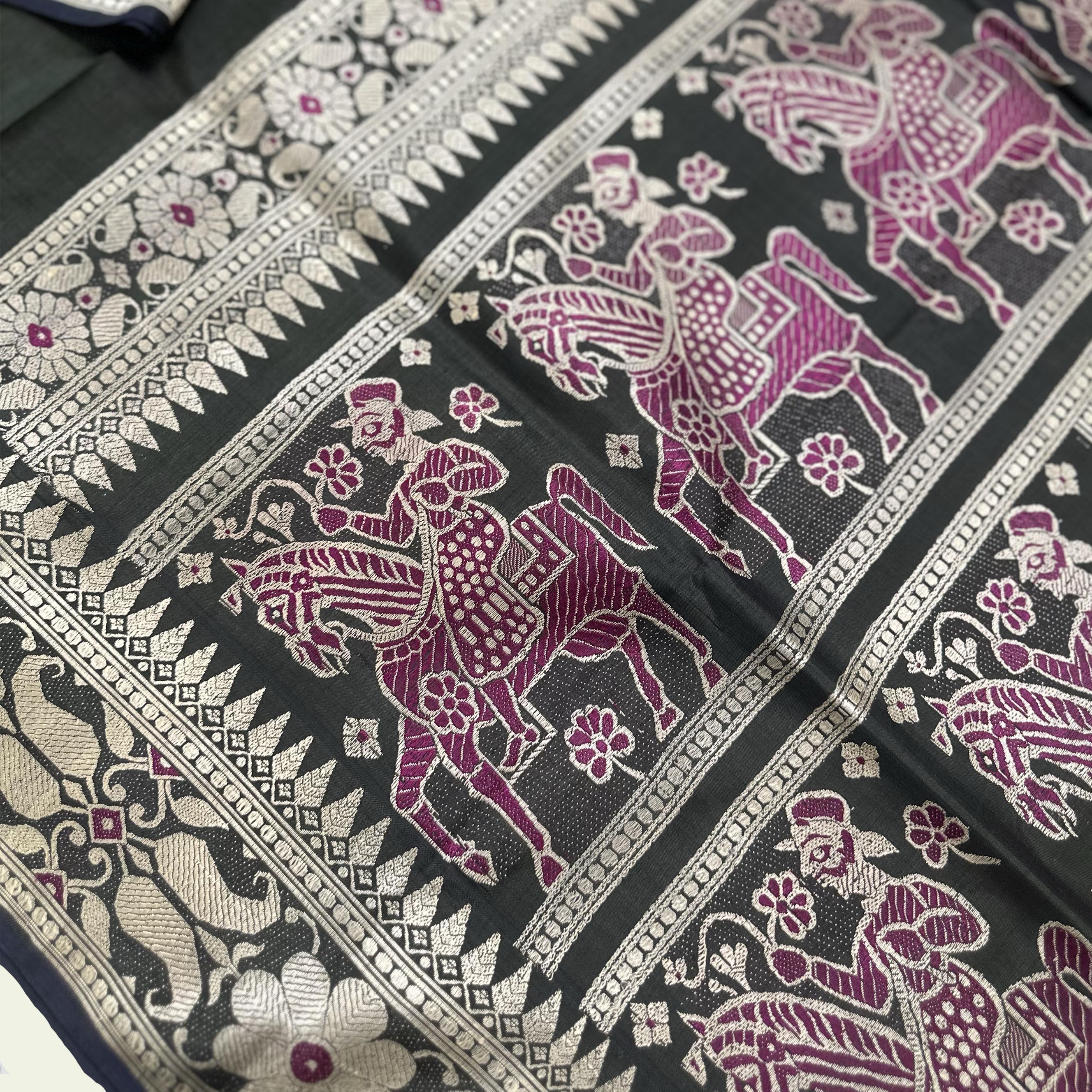 Moss Green Revival Baluchari from Bengal