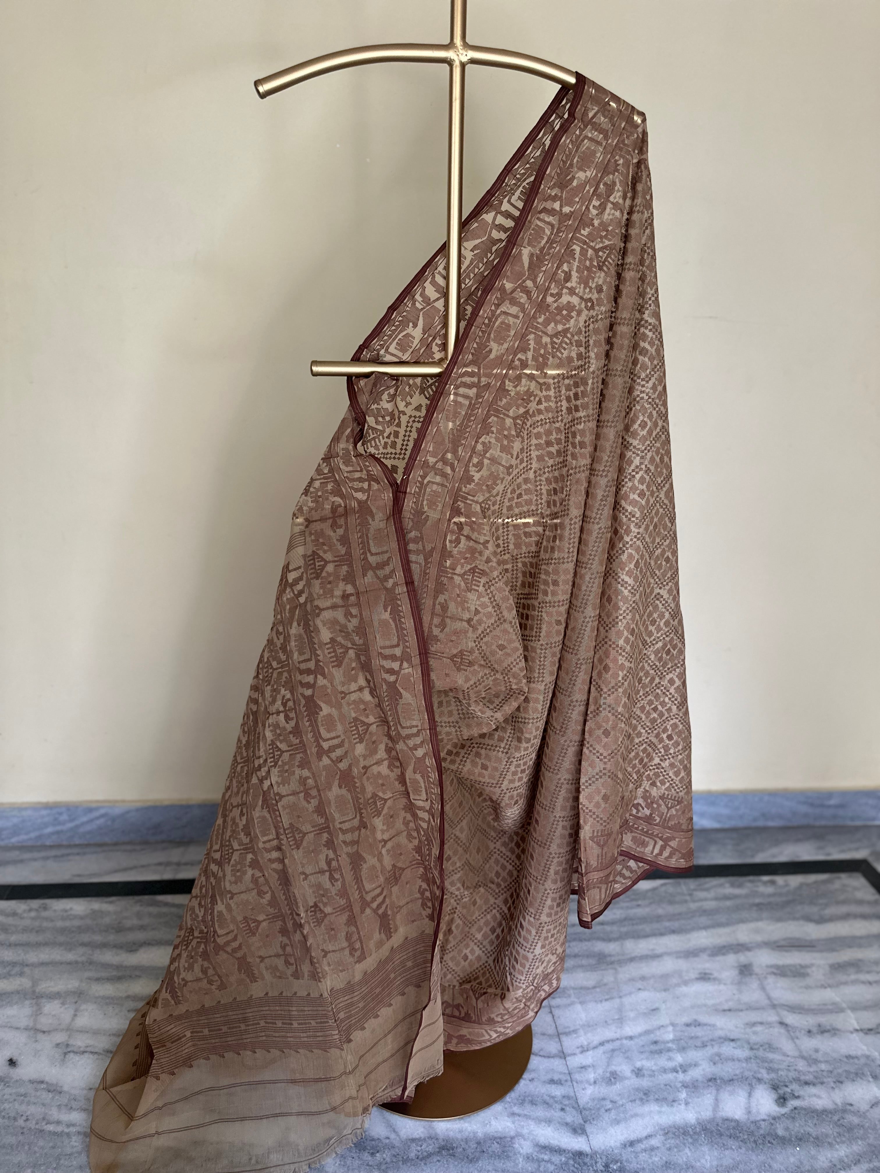 Brown Natural Dyed Dhakai Jamdani