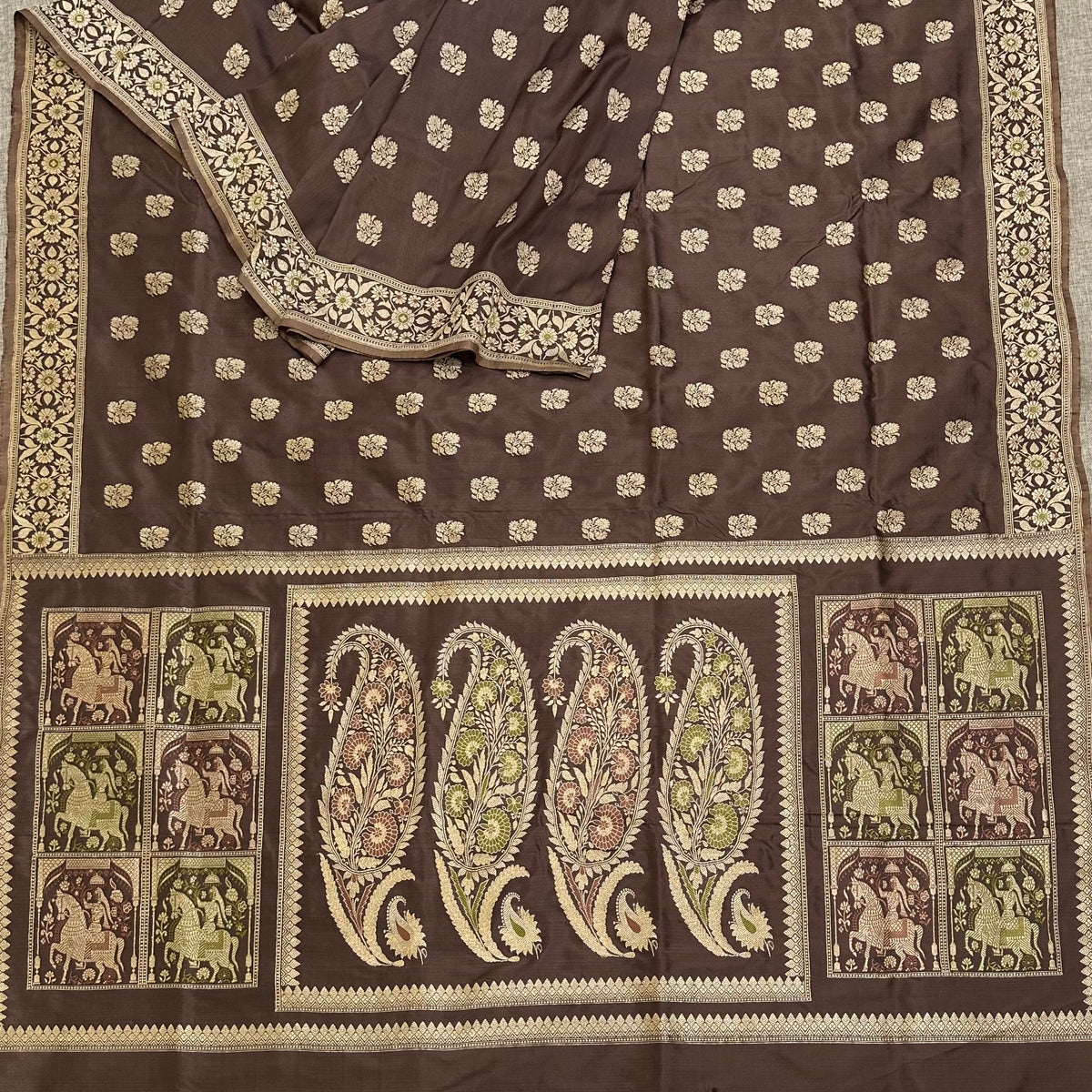 Brown Revival Baluchari Saree