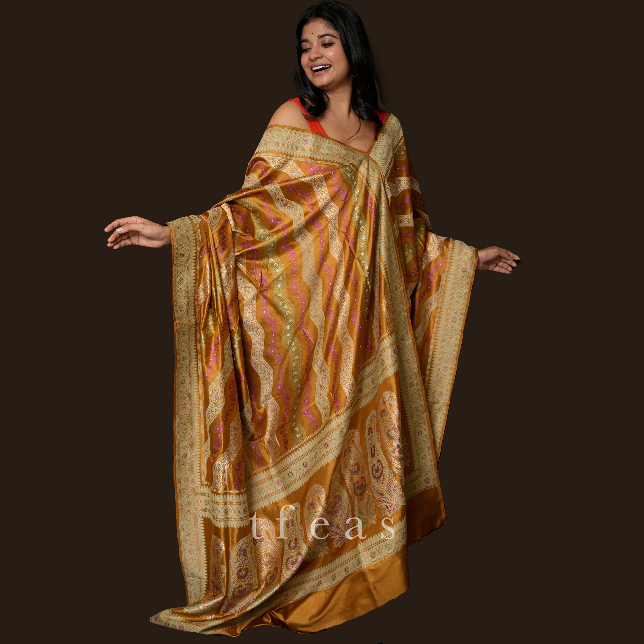 Dark Mustard Ada Revival Baluchari