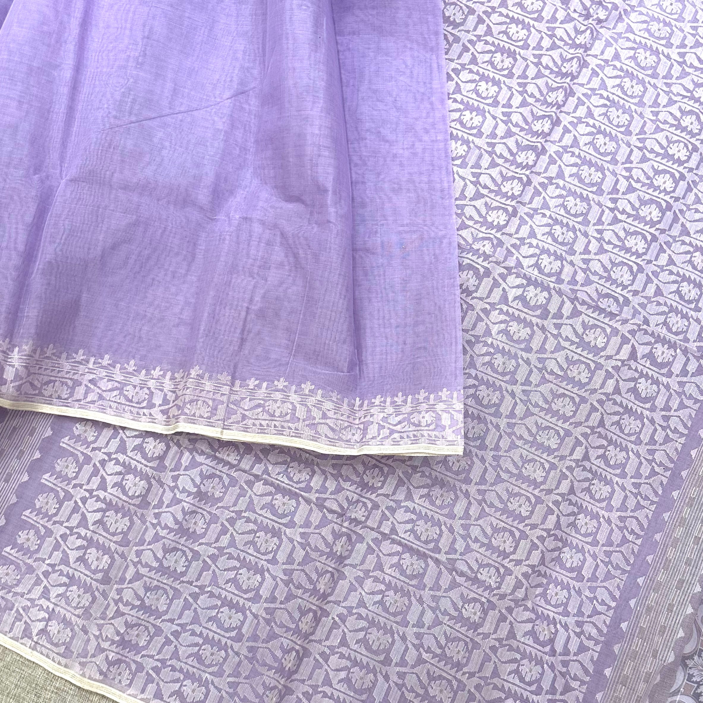 Lavender with White Dhakai Jamdani
