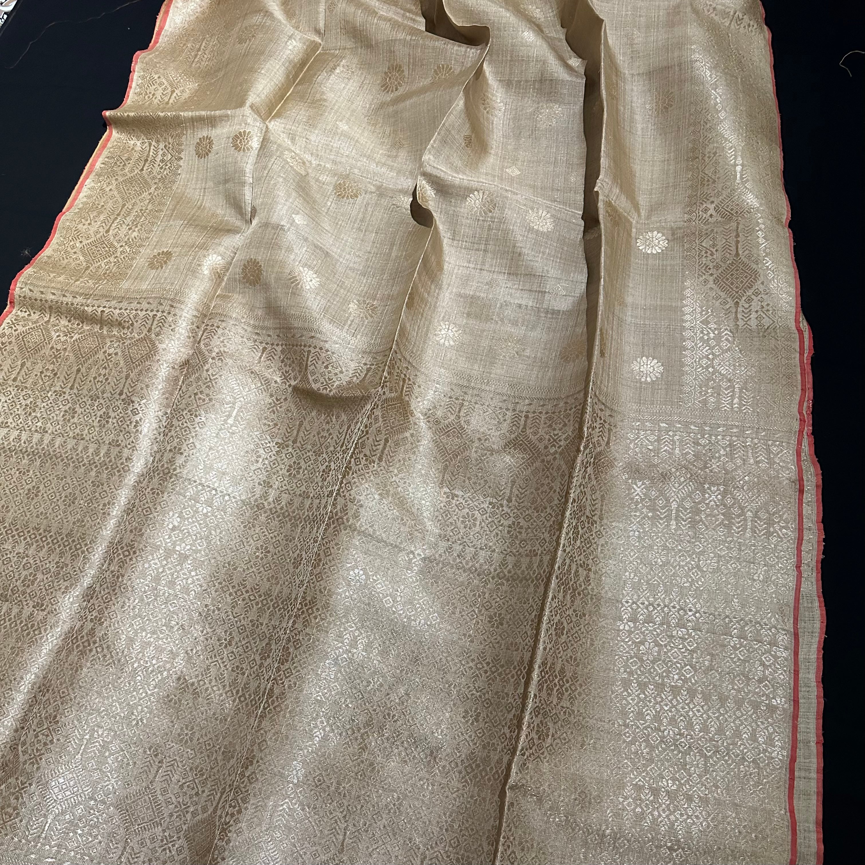 Handwoven Pure Muga Saree with Muga Extra Weft