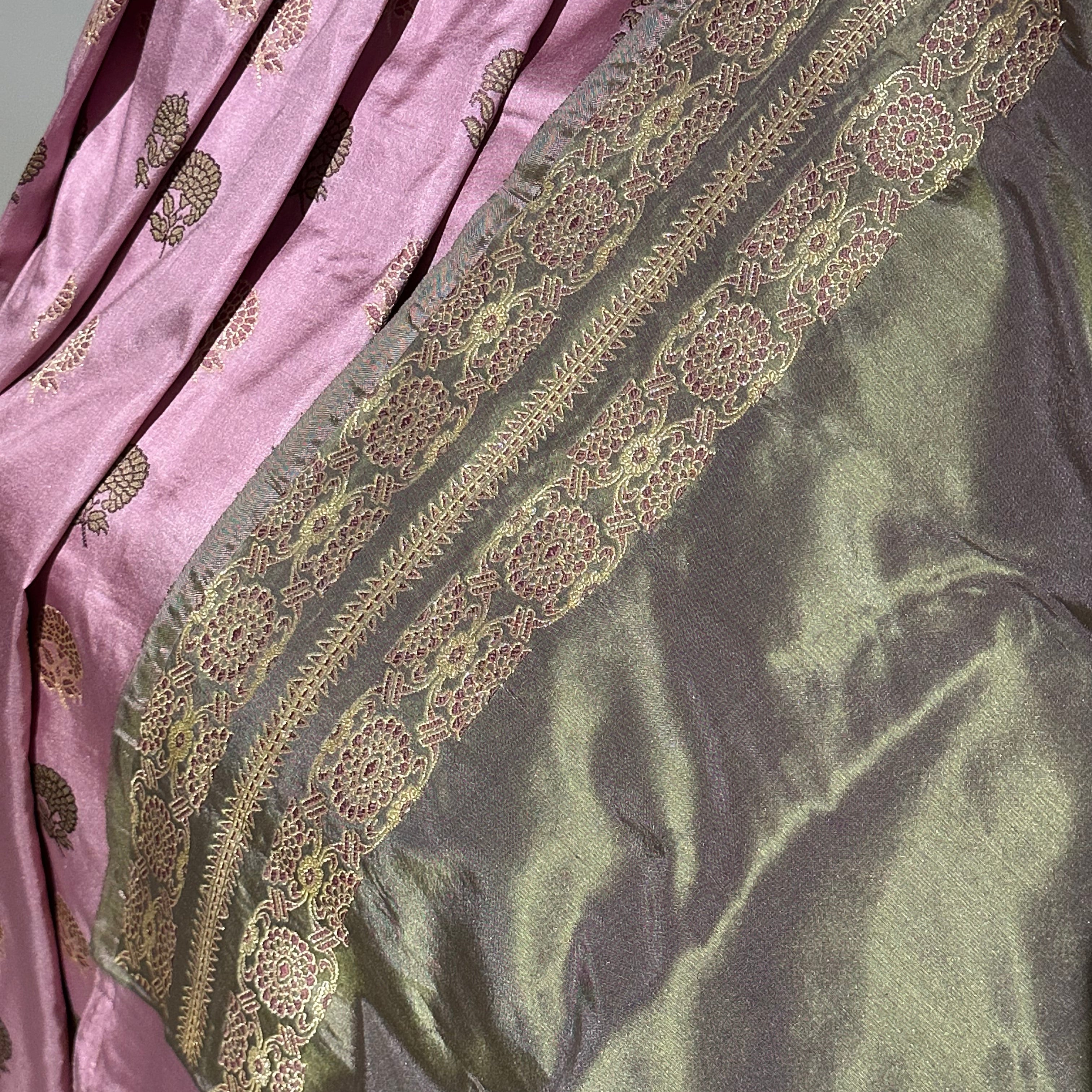 Pink Marigold Baluchari Saree