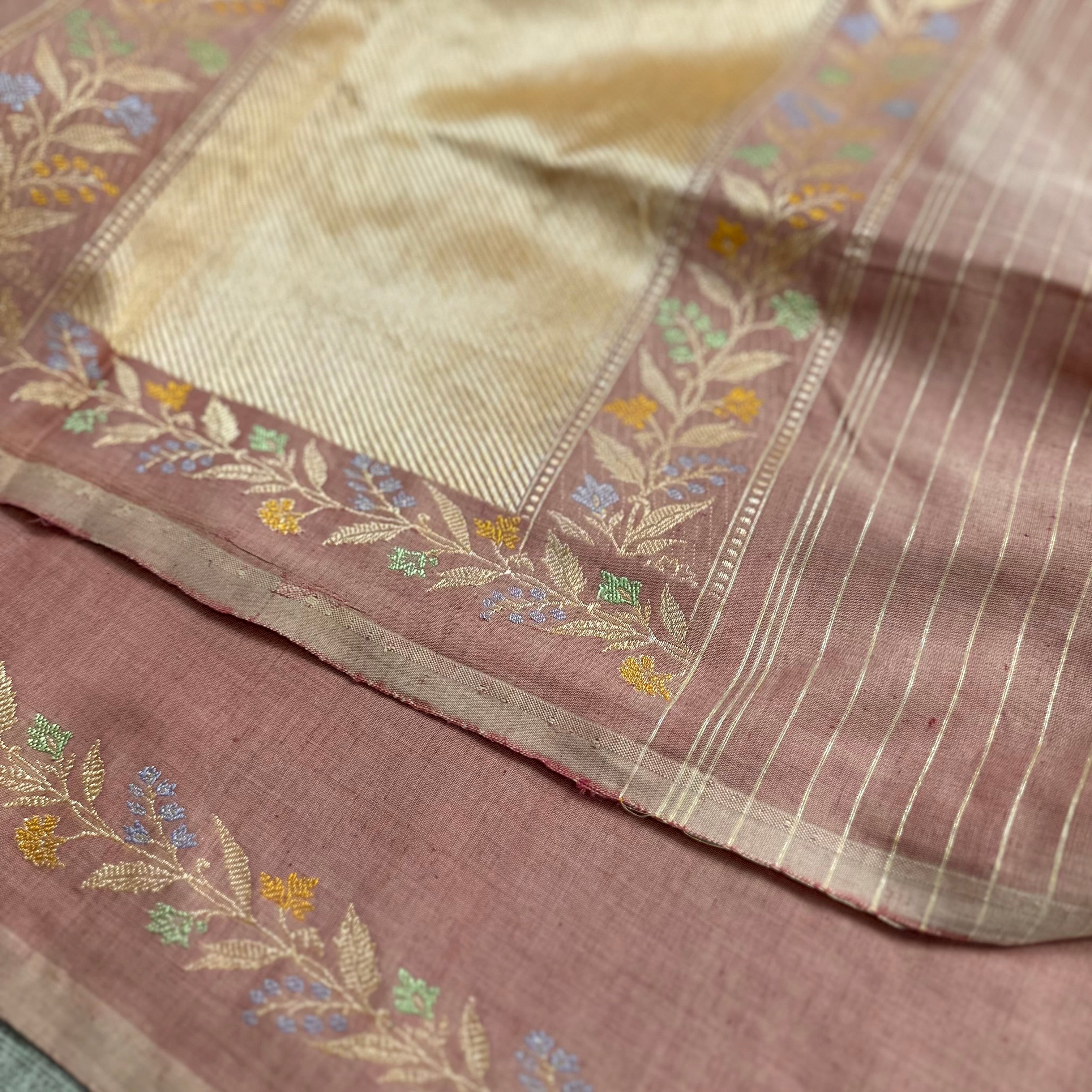 Pink Natural Dyed Pure Cotton Benarasi