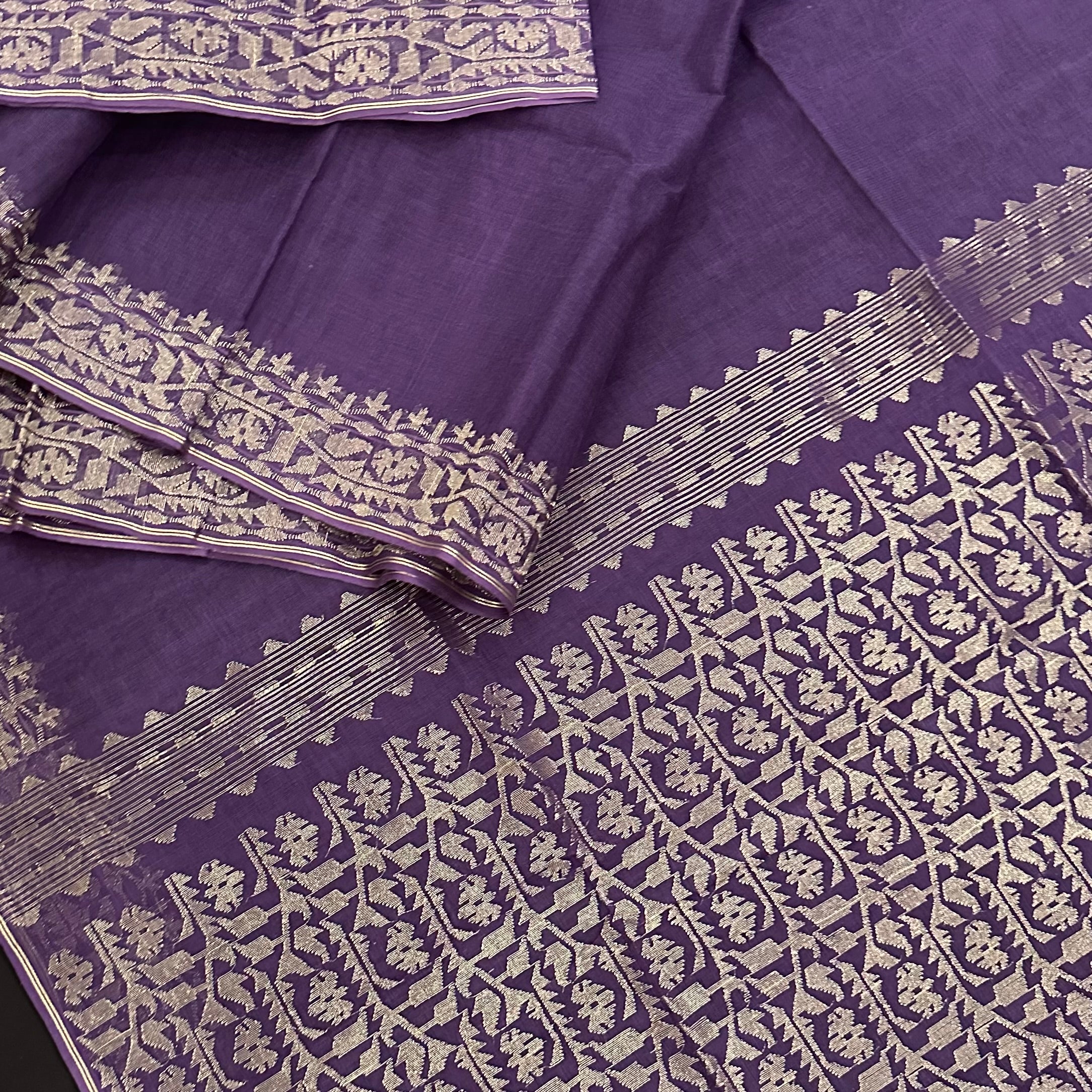 Purple with Golden Dhakai Jamdani