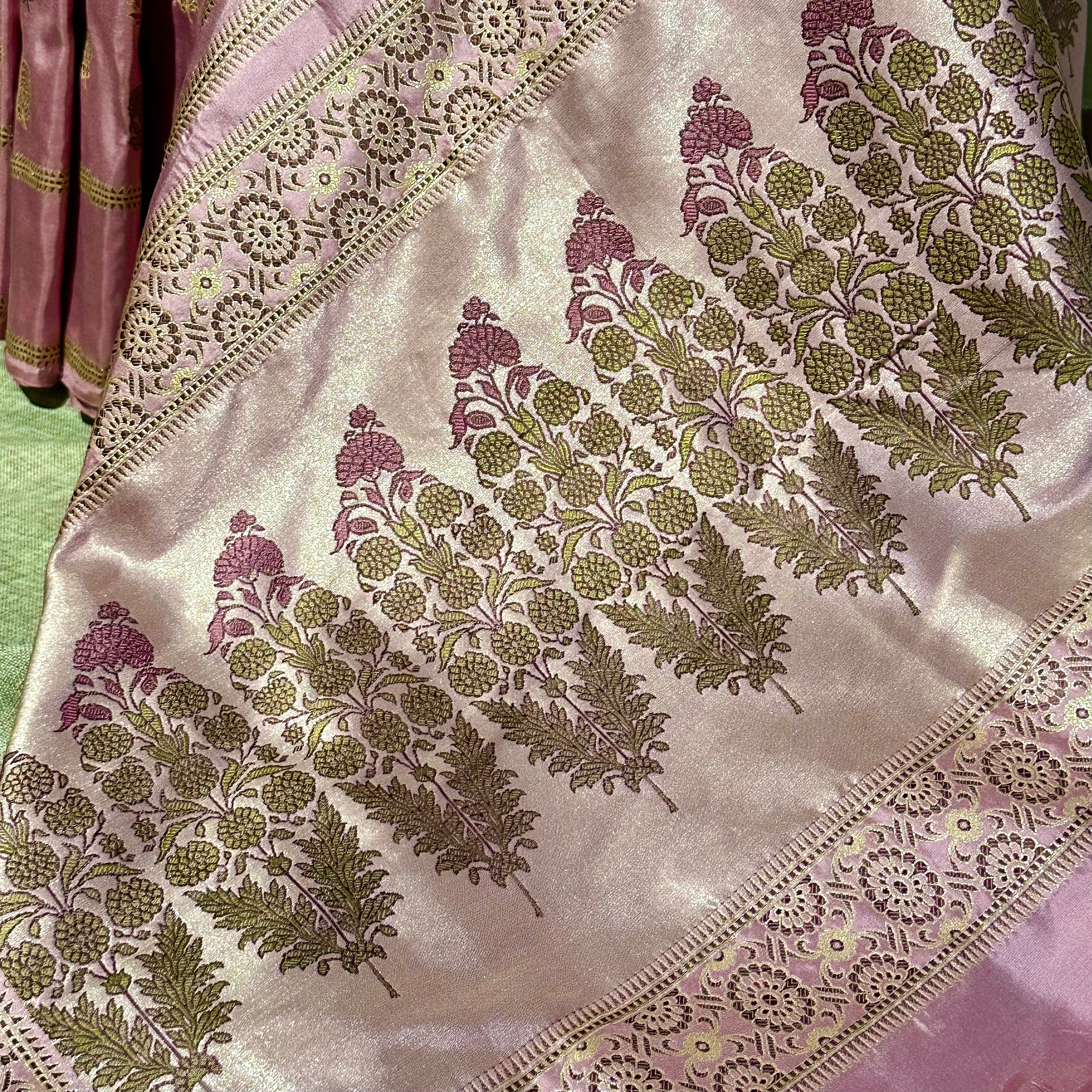 Pink Marigold Baluchari Saree