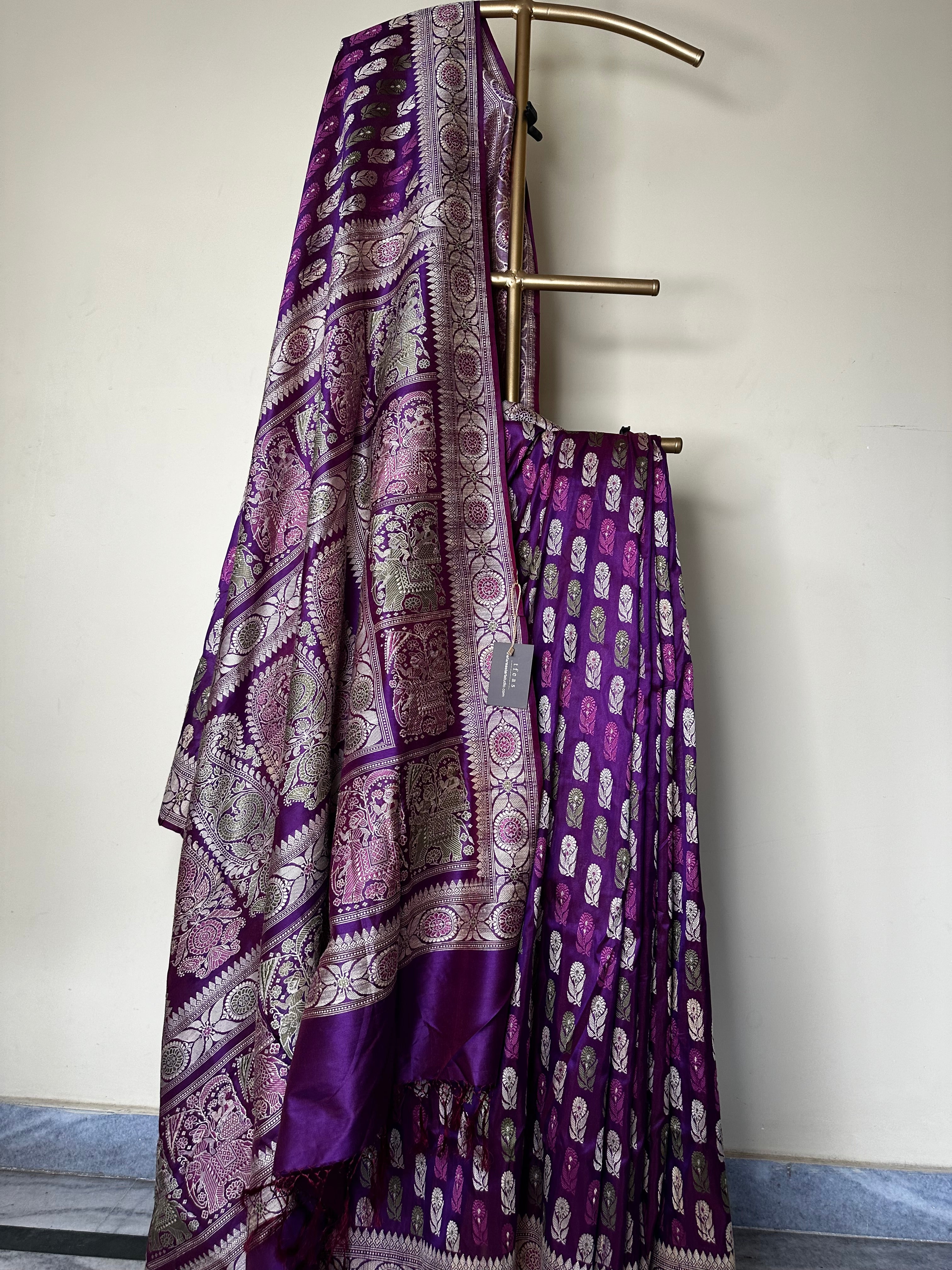 Pink Purple Revival Baluchari Saree