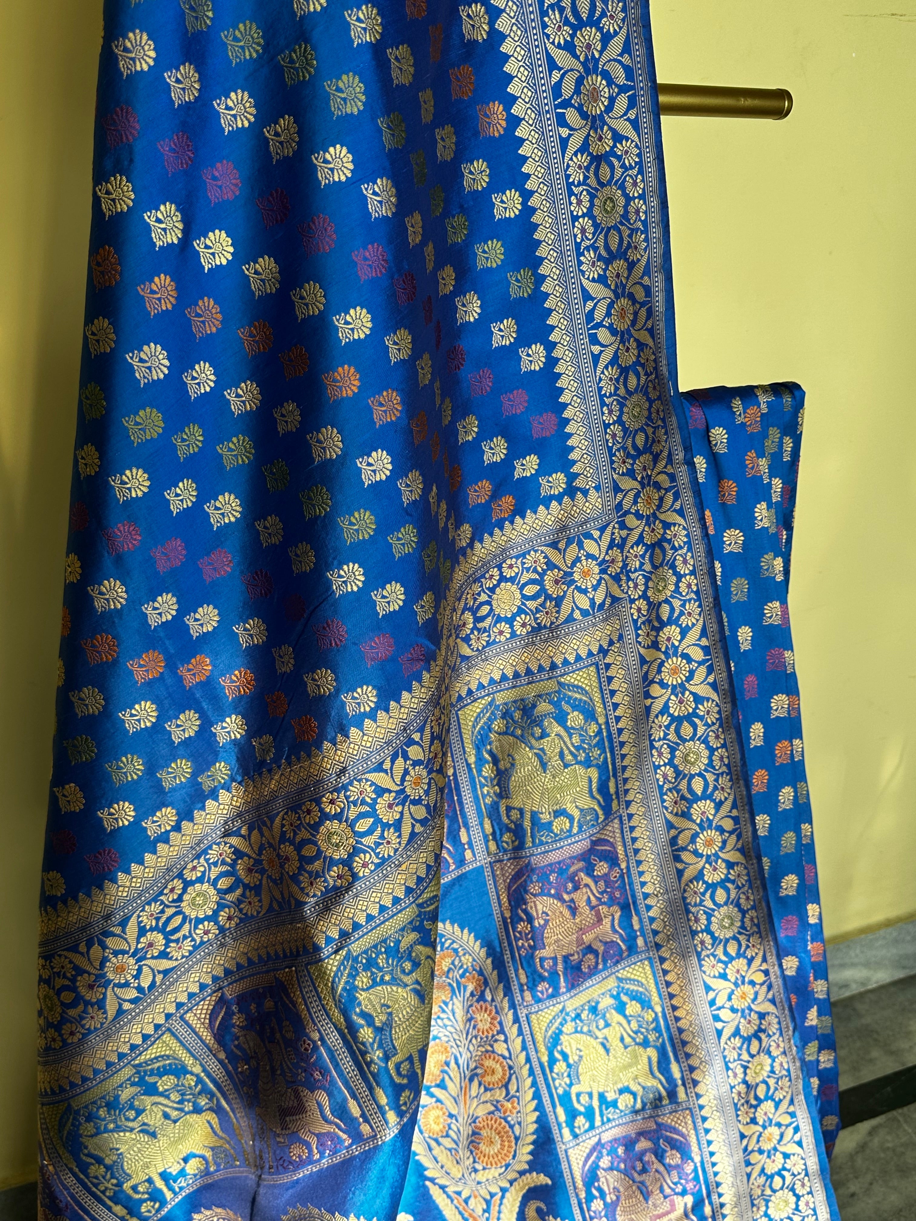 Royal Blue Colour Revival Baluchari Saree