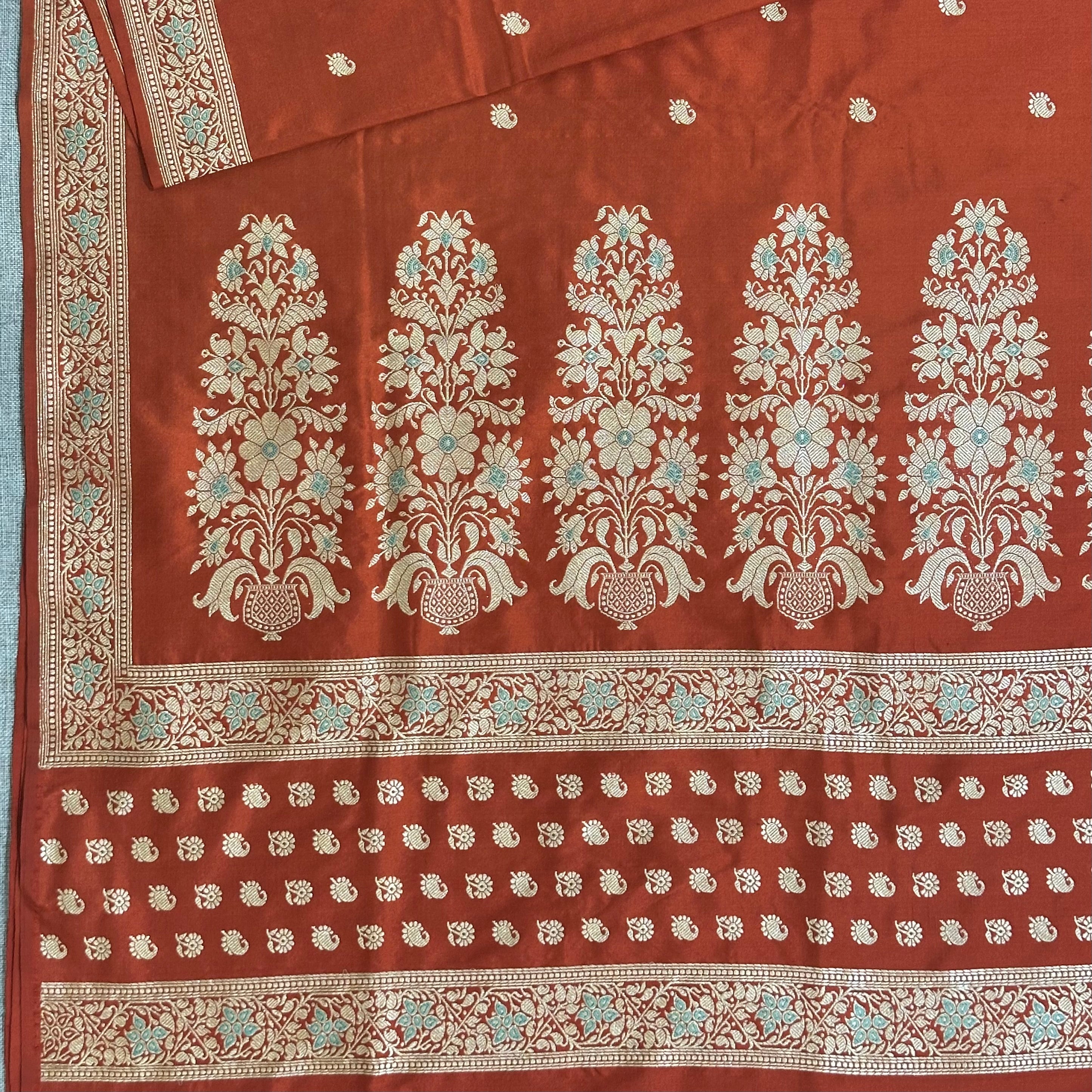 Pre-Order: Rust Baluchari with Tree of Life On Palla