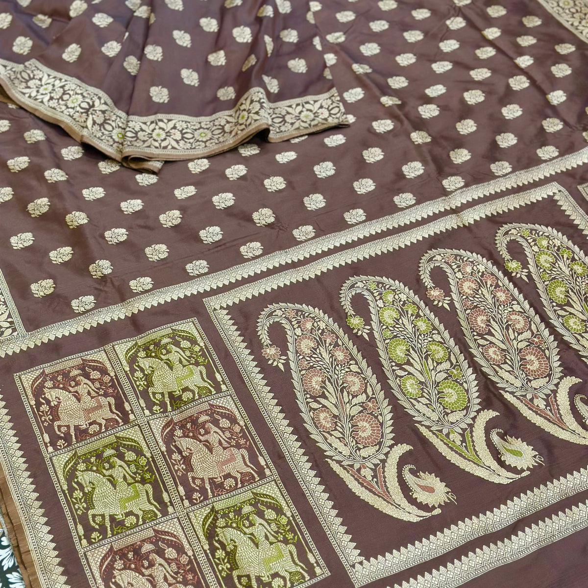 Brown Revival Baluchari Saree