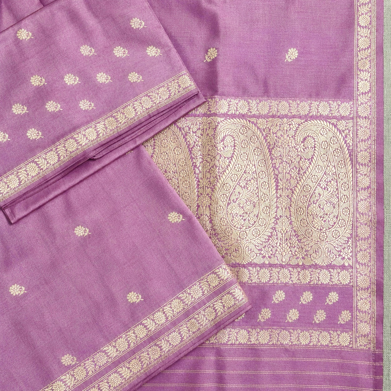 Onion Pink Khadwa Buti Benarasi with Paisley