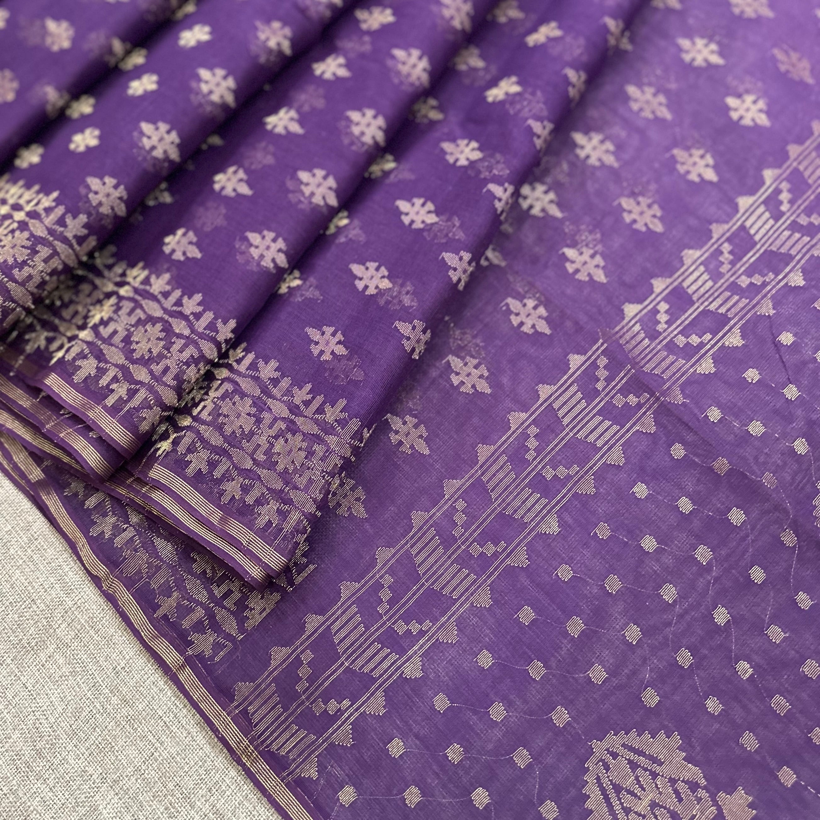 Purple Buti Dhakai Jamdani