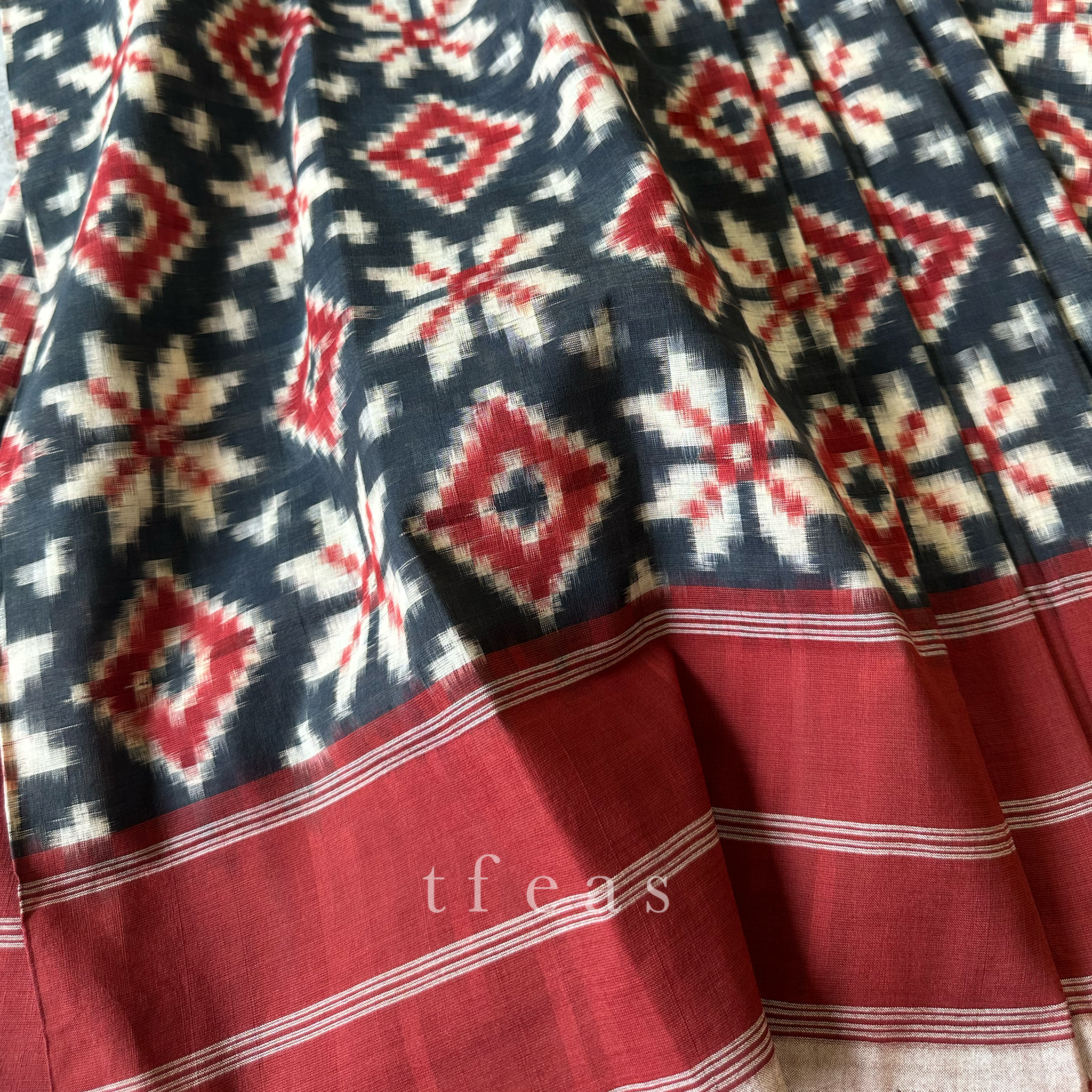 Black and Red Double Ikat