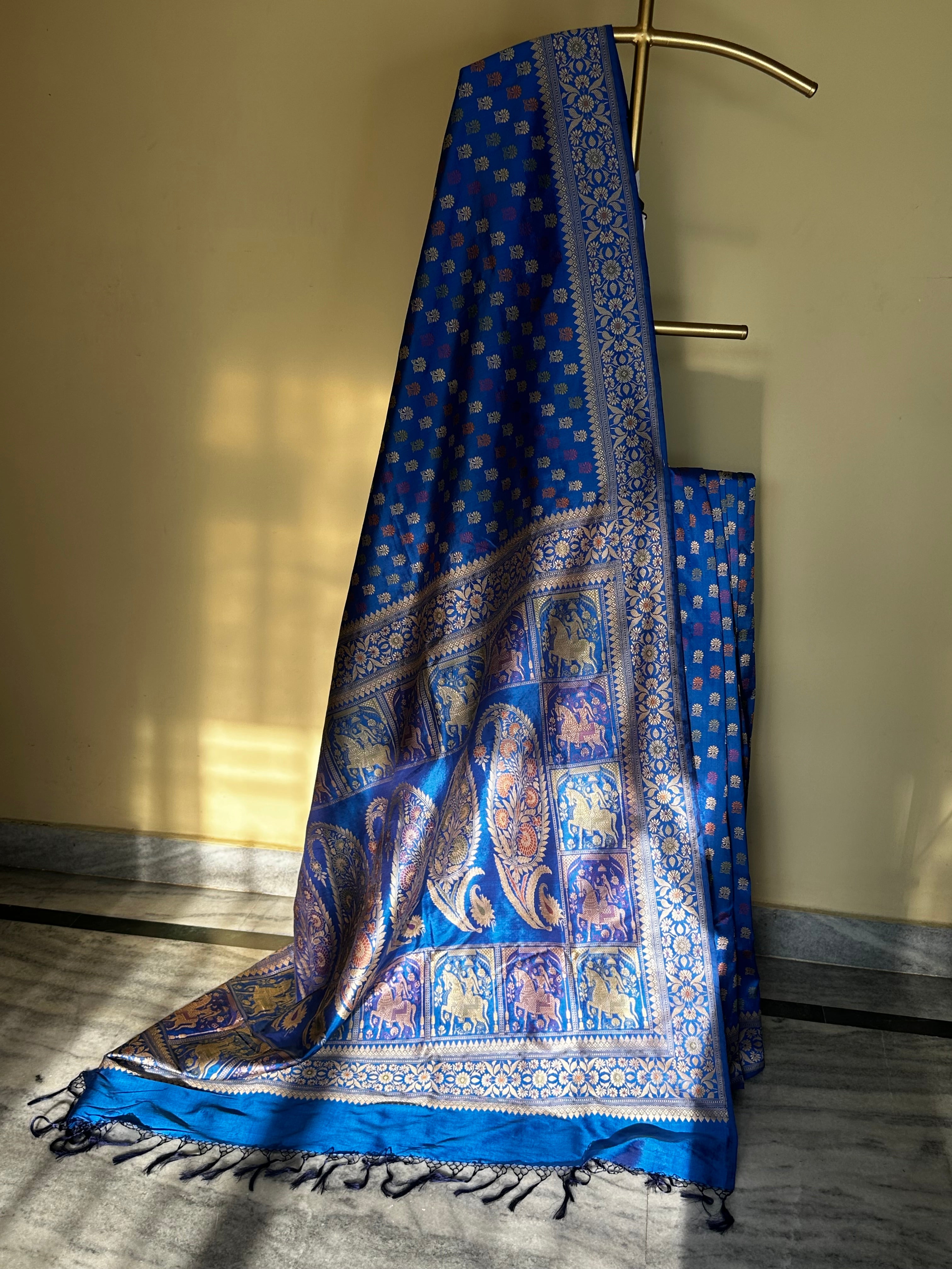 Royal Blue Colour Revival Baluchari Saree