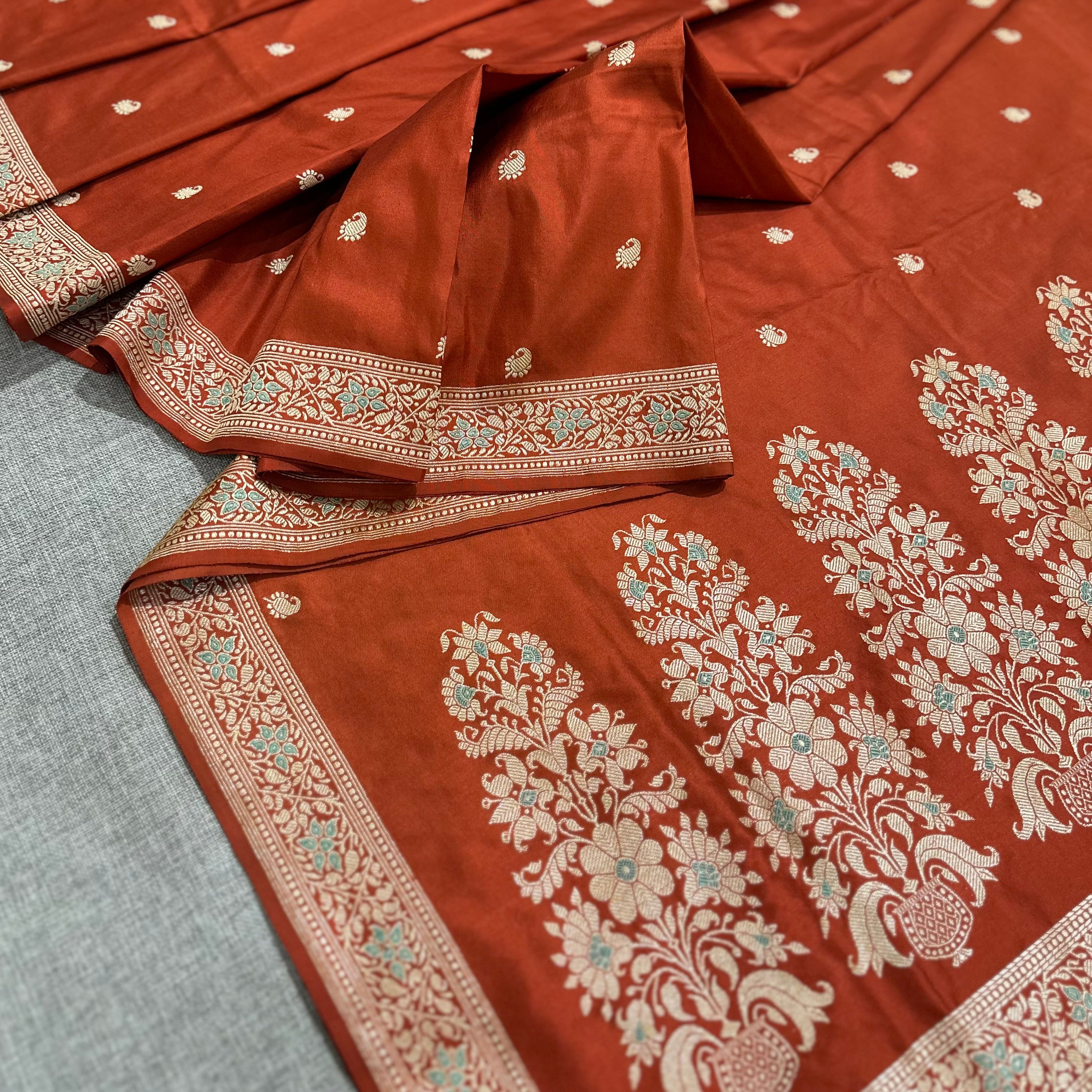 Pre-Order: Rust Baluchari with Tree of Life On Palla