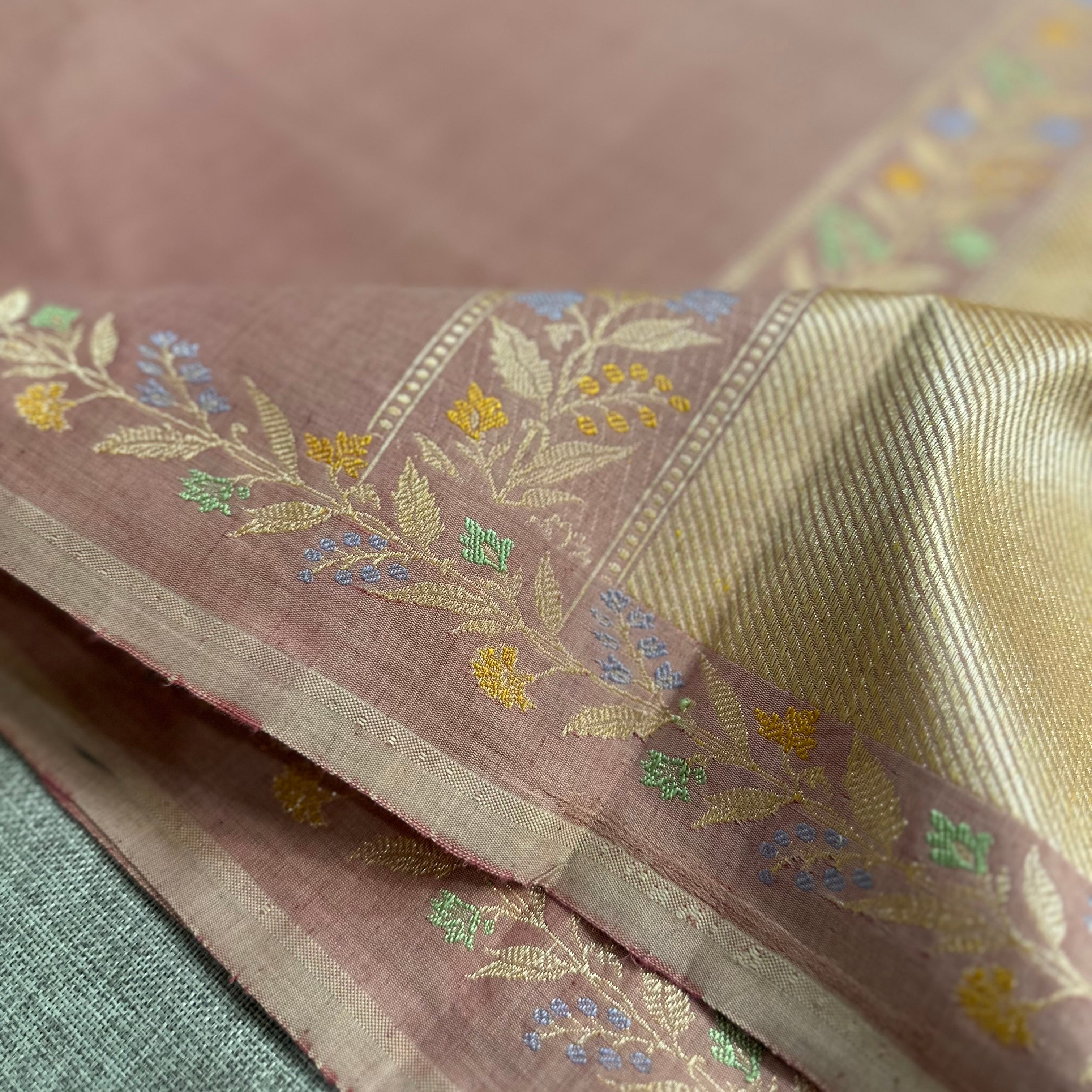 Pink Natural Dyed Pure Cotton Benarasi