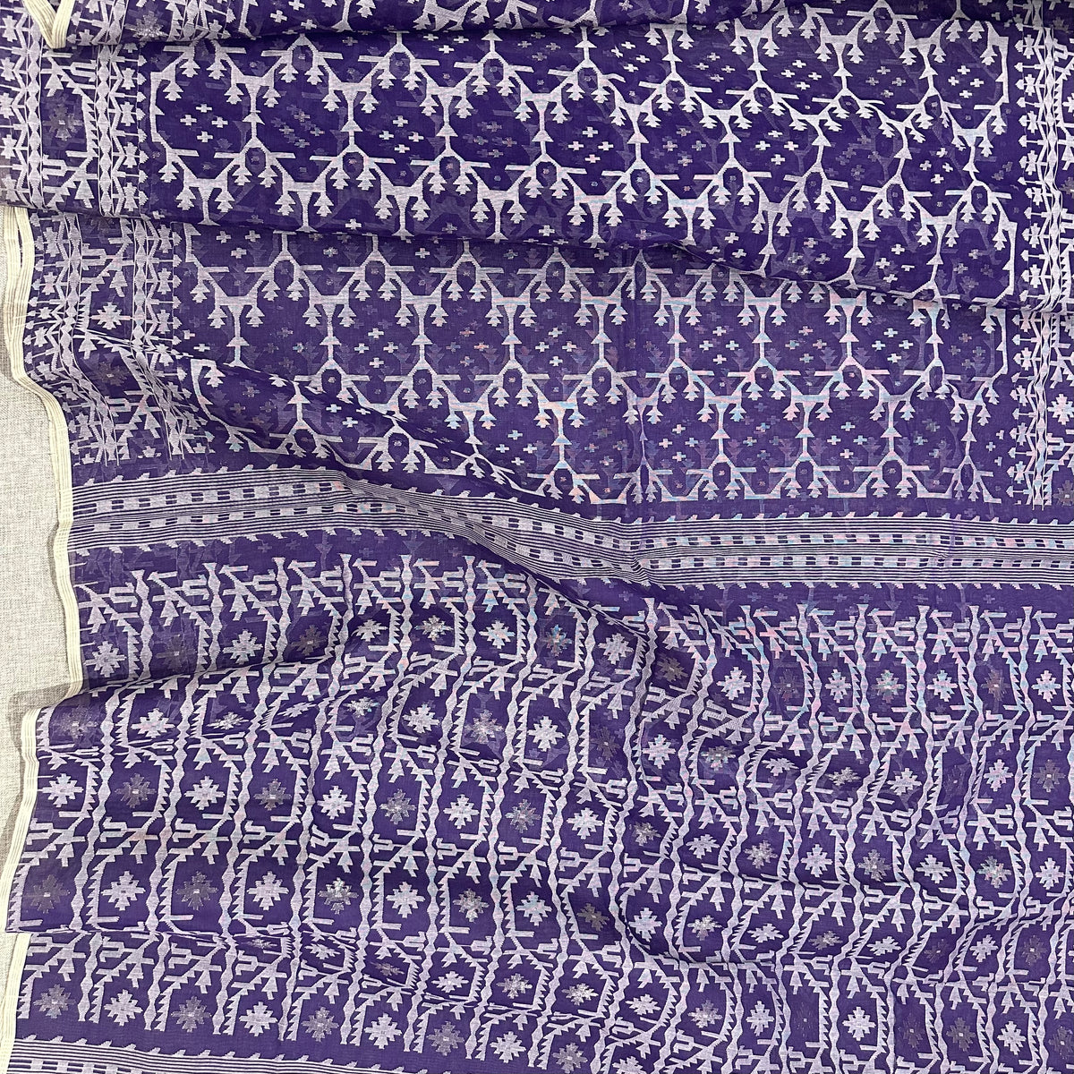 Purple Jaal Dhakai Jamdani Saree