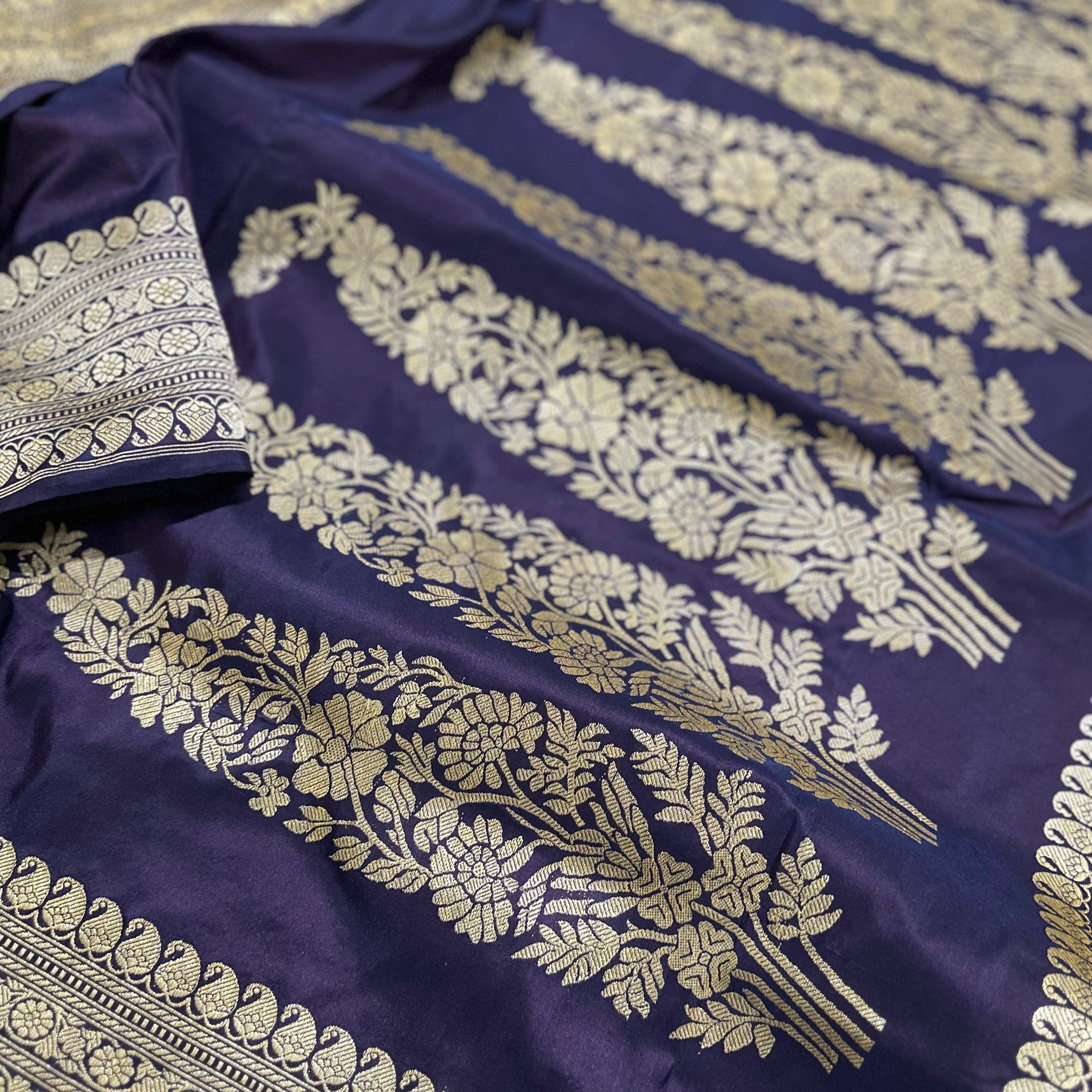Purple Paisley Khadwa Benarasi