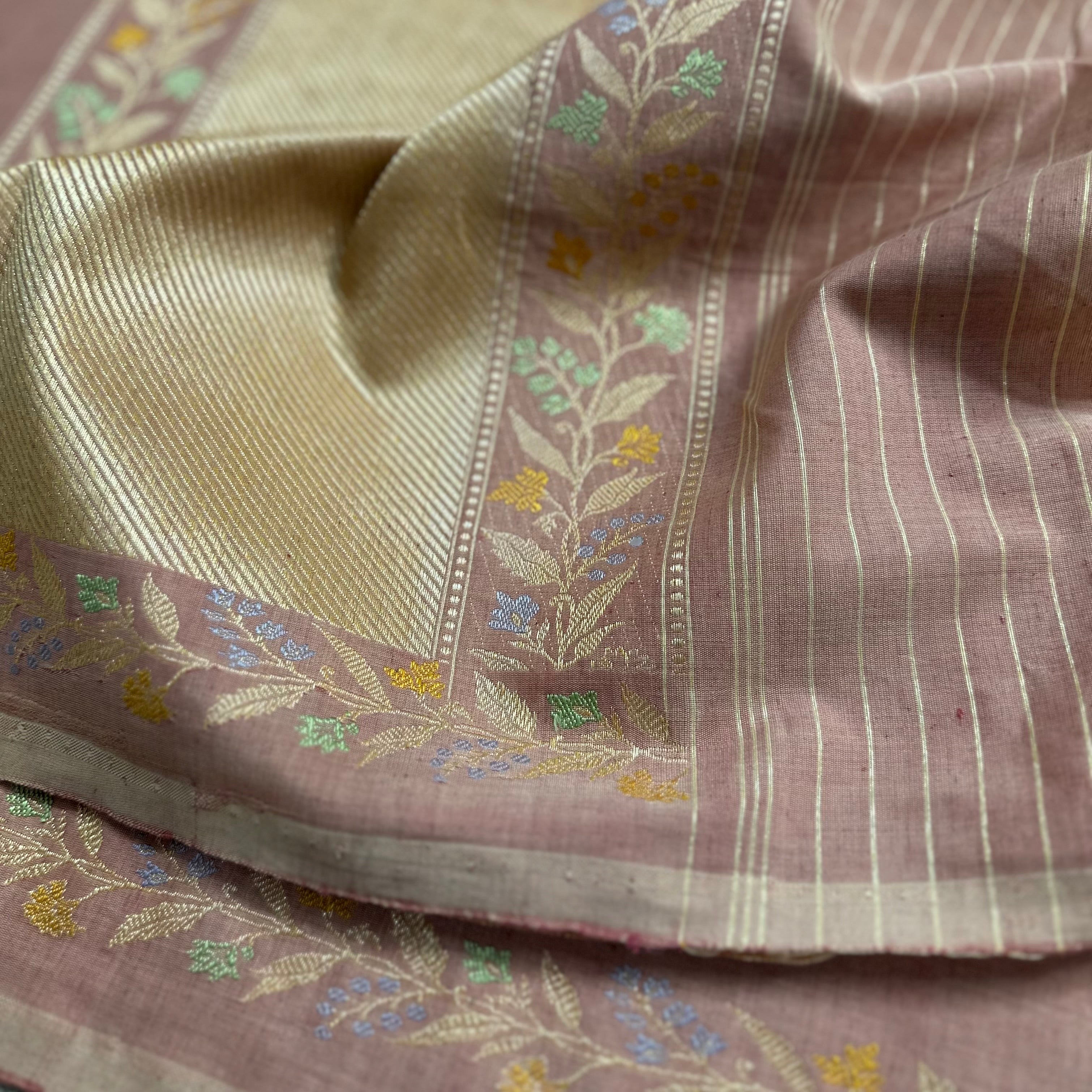 Pink Natural Dyed Pure Cotton Benarasi