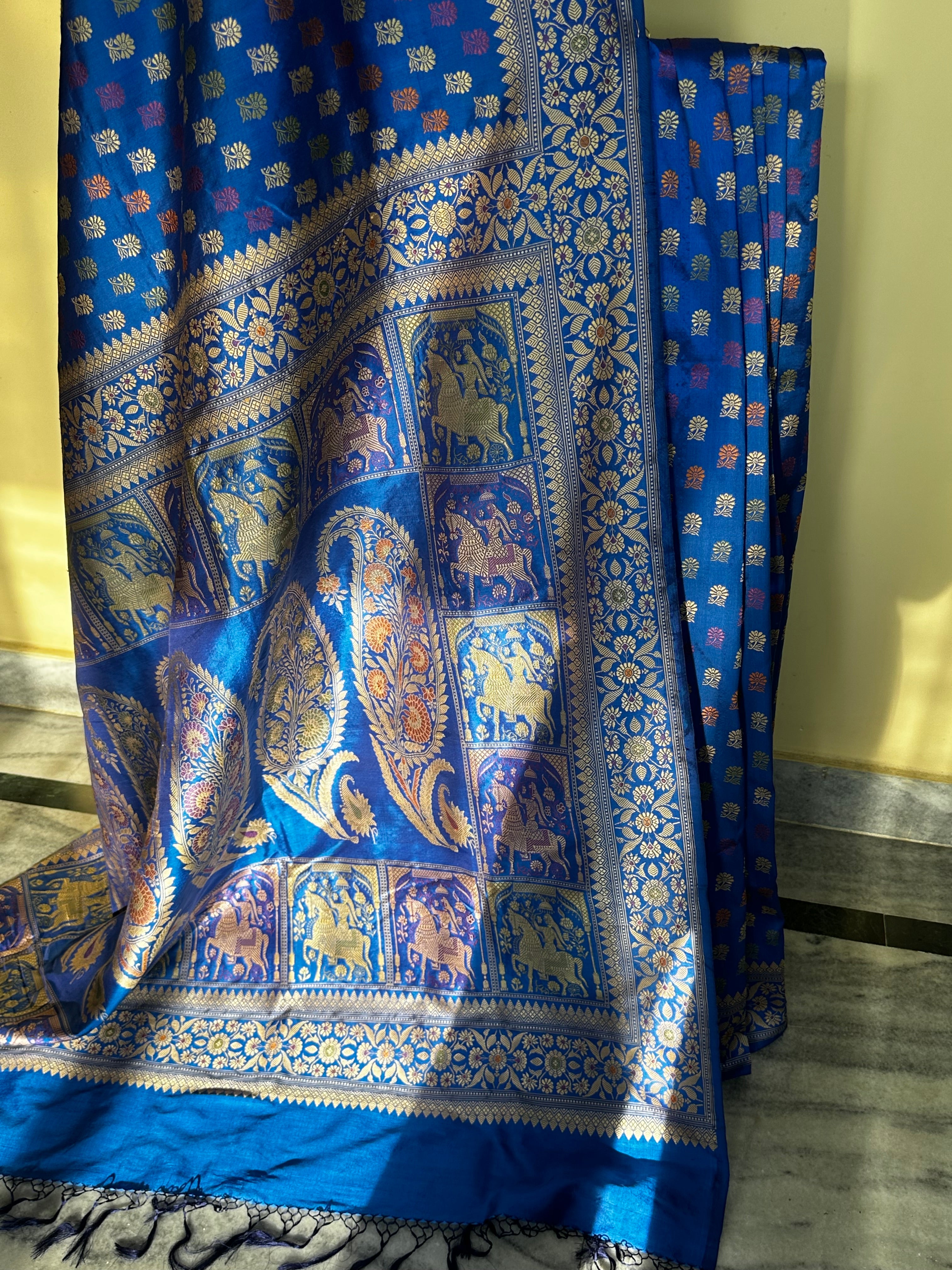 Royal Blue Colour Revival Baluchari Saree