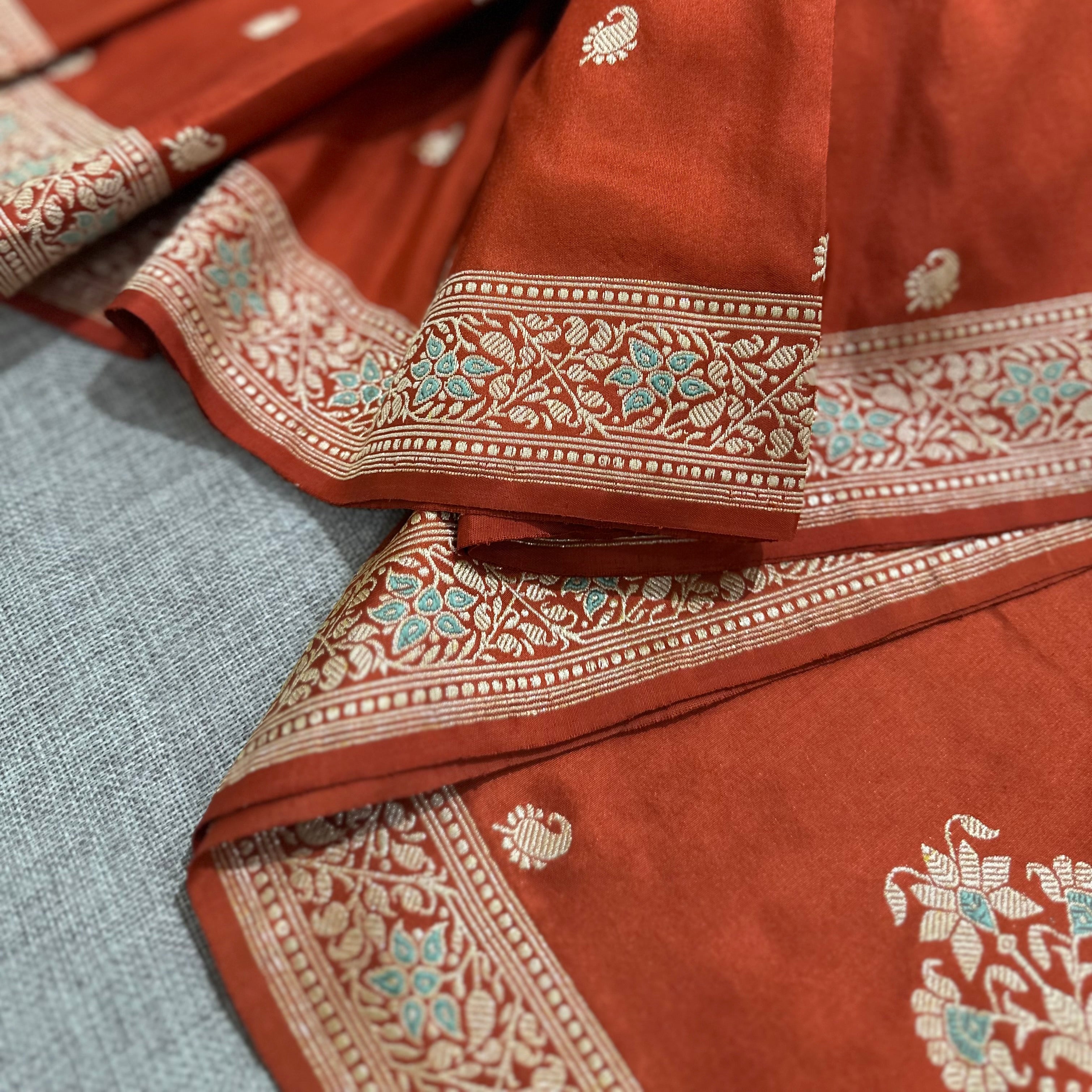 Pre-Order: Rust Baluchari with Tree of Life On Palla