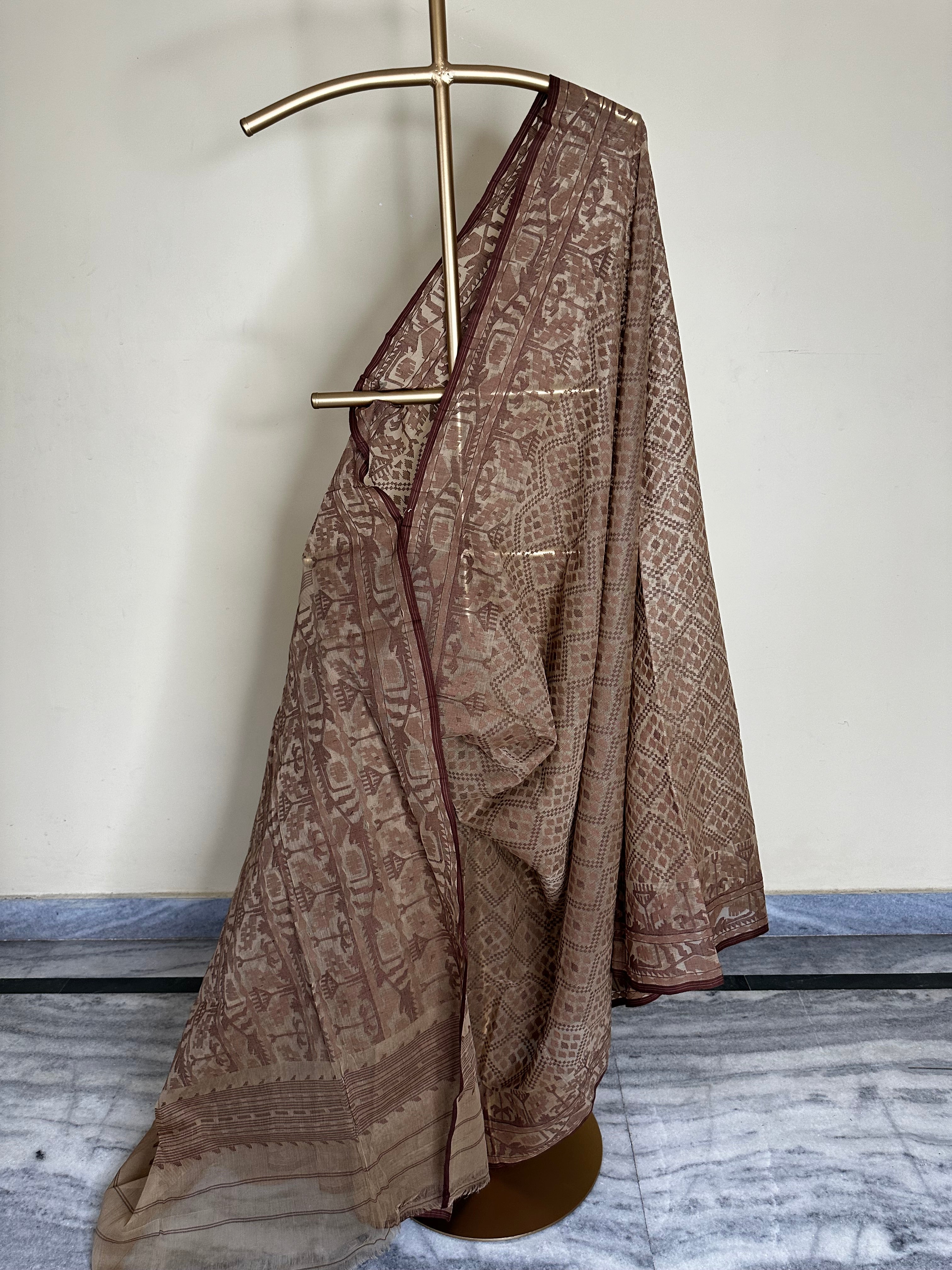 Brown Natural Dyed Dhakai Jamdani