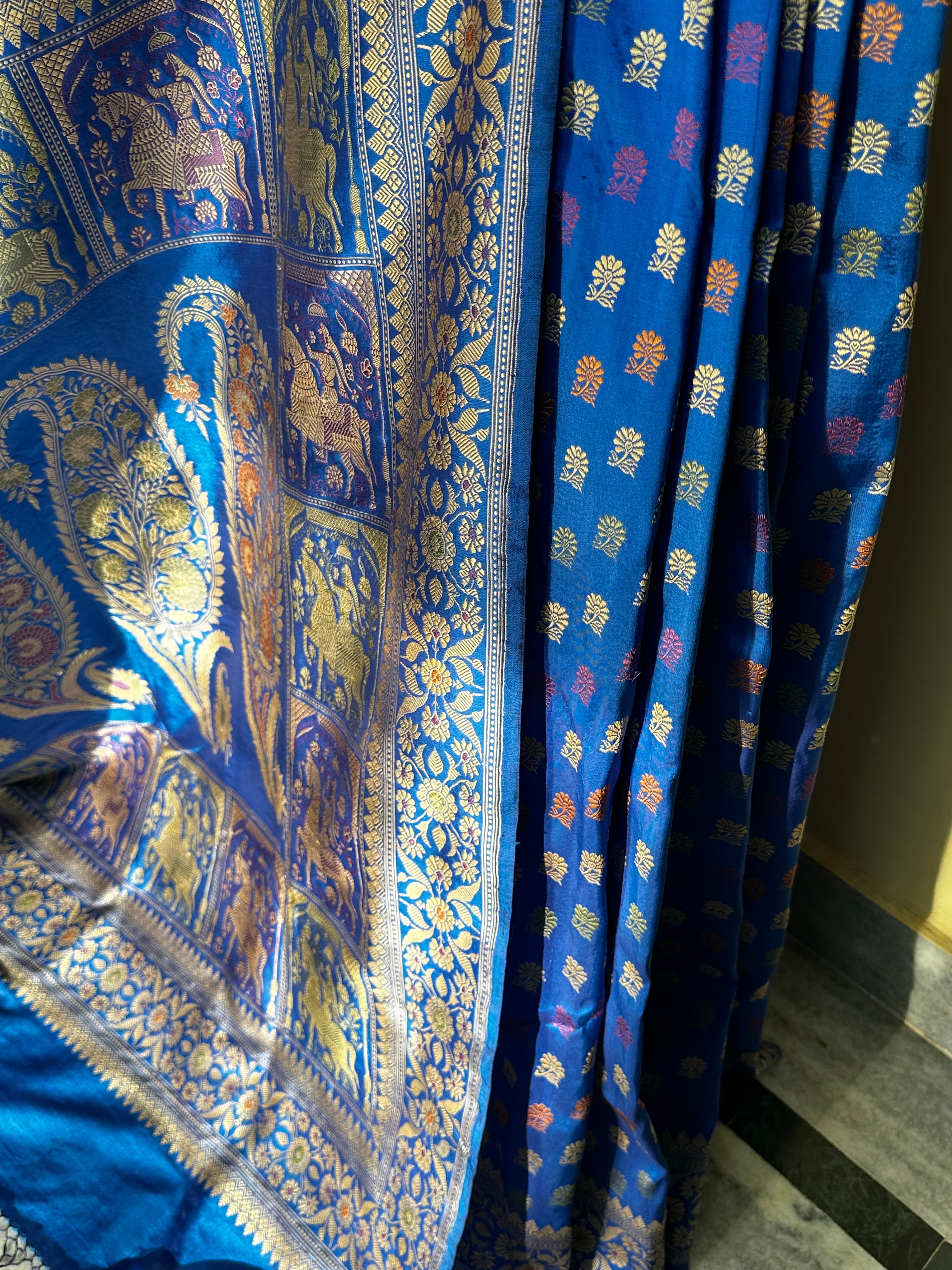 Royal Blue Colour Revival Baluchari Saree