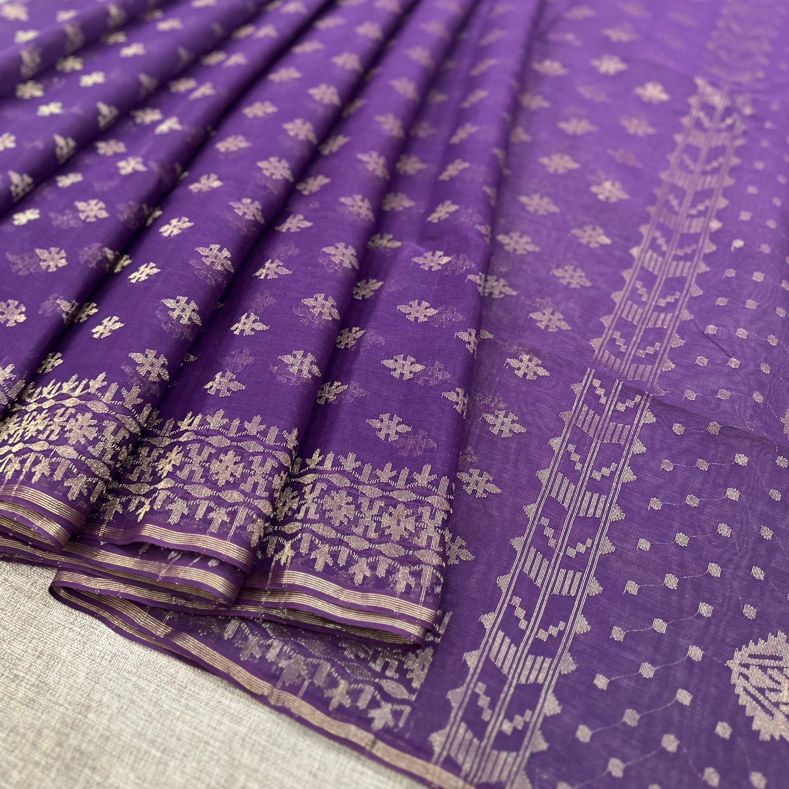 Purple Buti Dhakai Jamdani