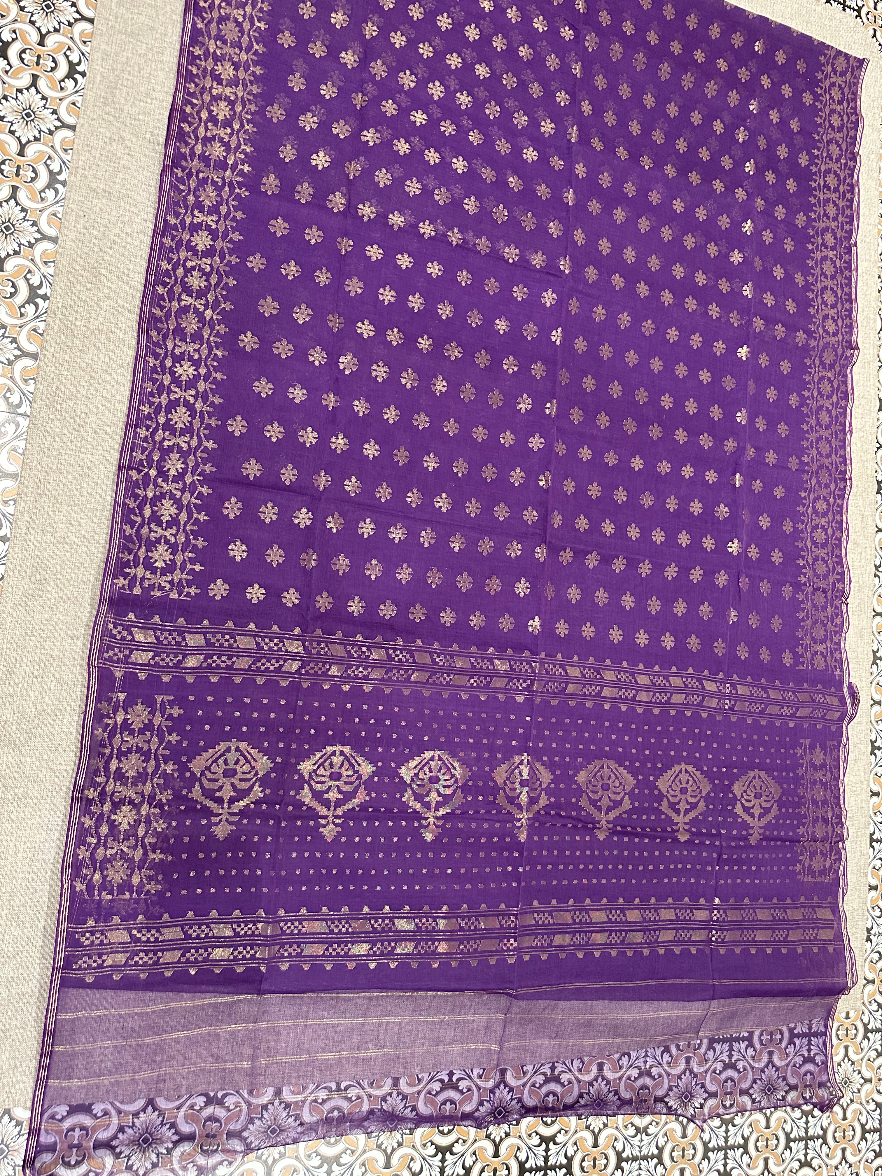 Purple Buti Dhakai Jamdani