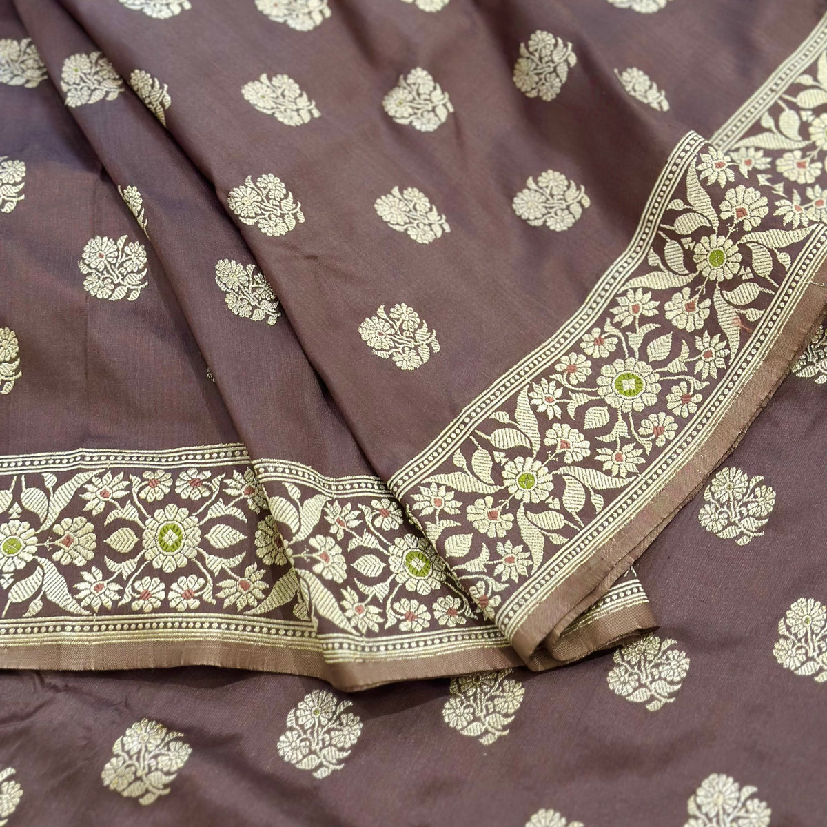 Brown Revival Baluchari Saree