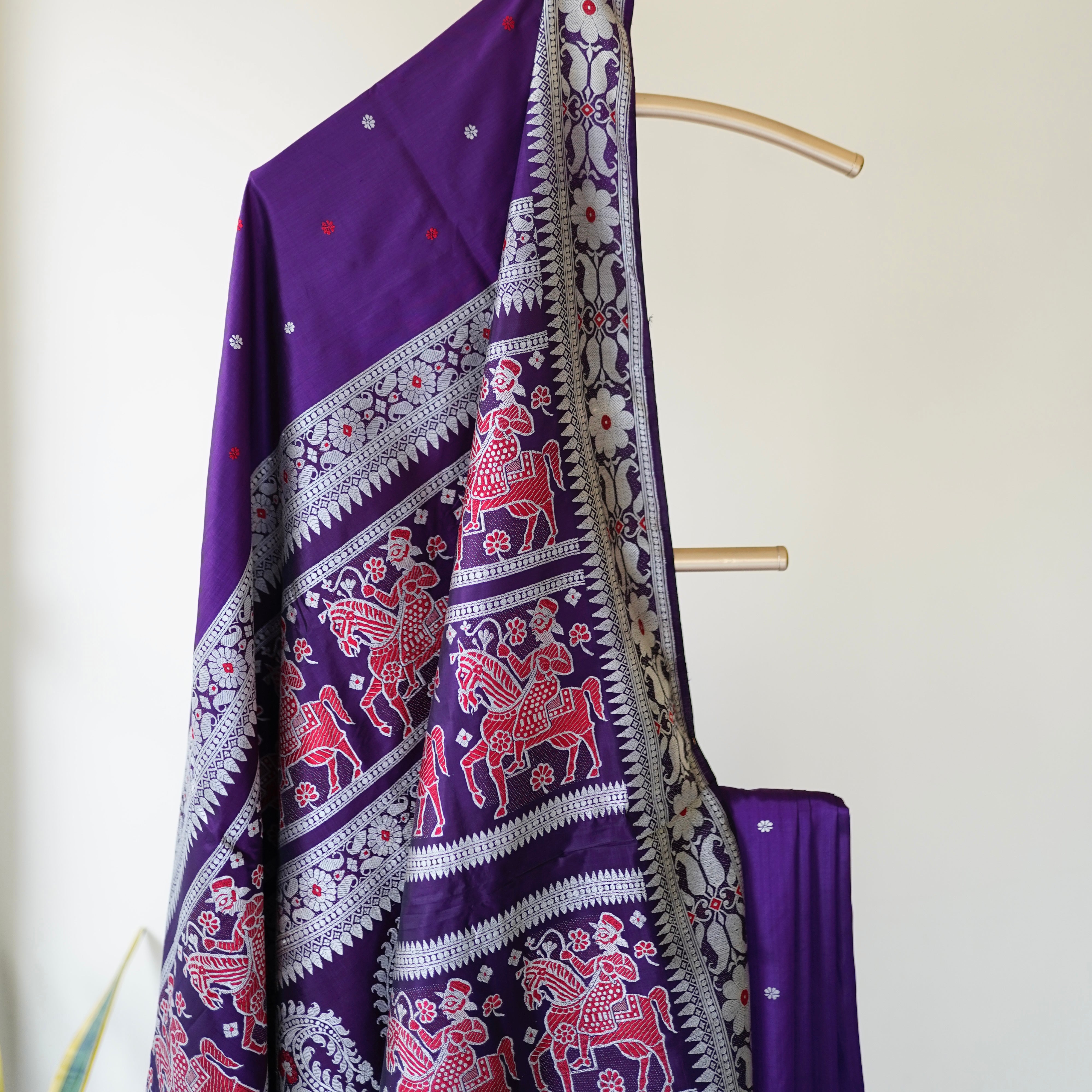Purple Baluchari Saree from Bengal