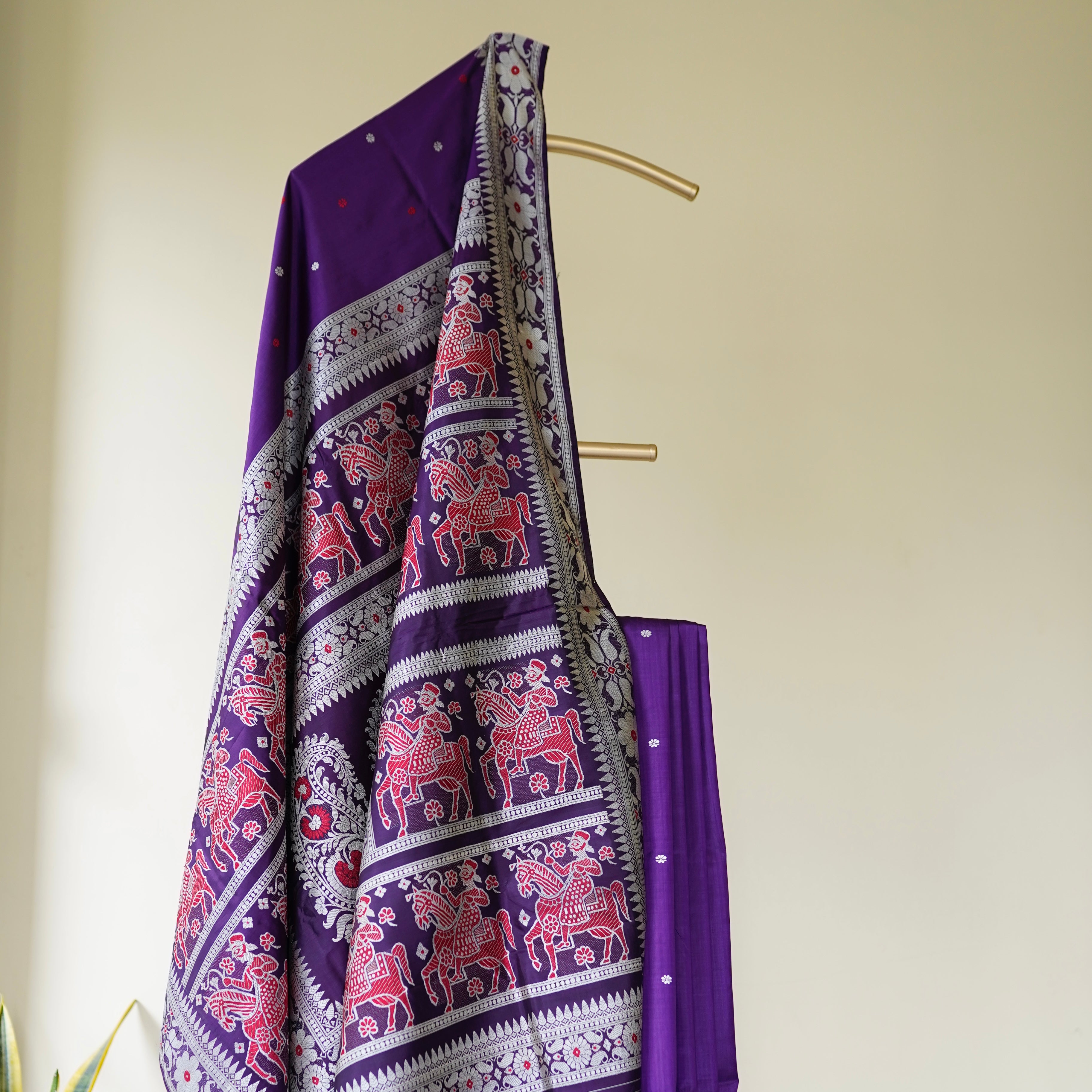 Purple Baluchari Saree from Bengal