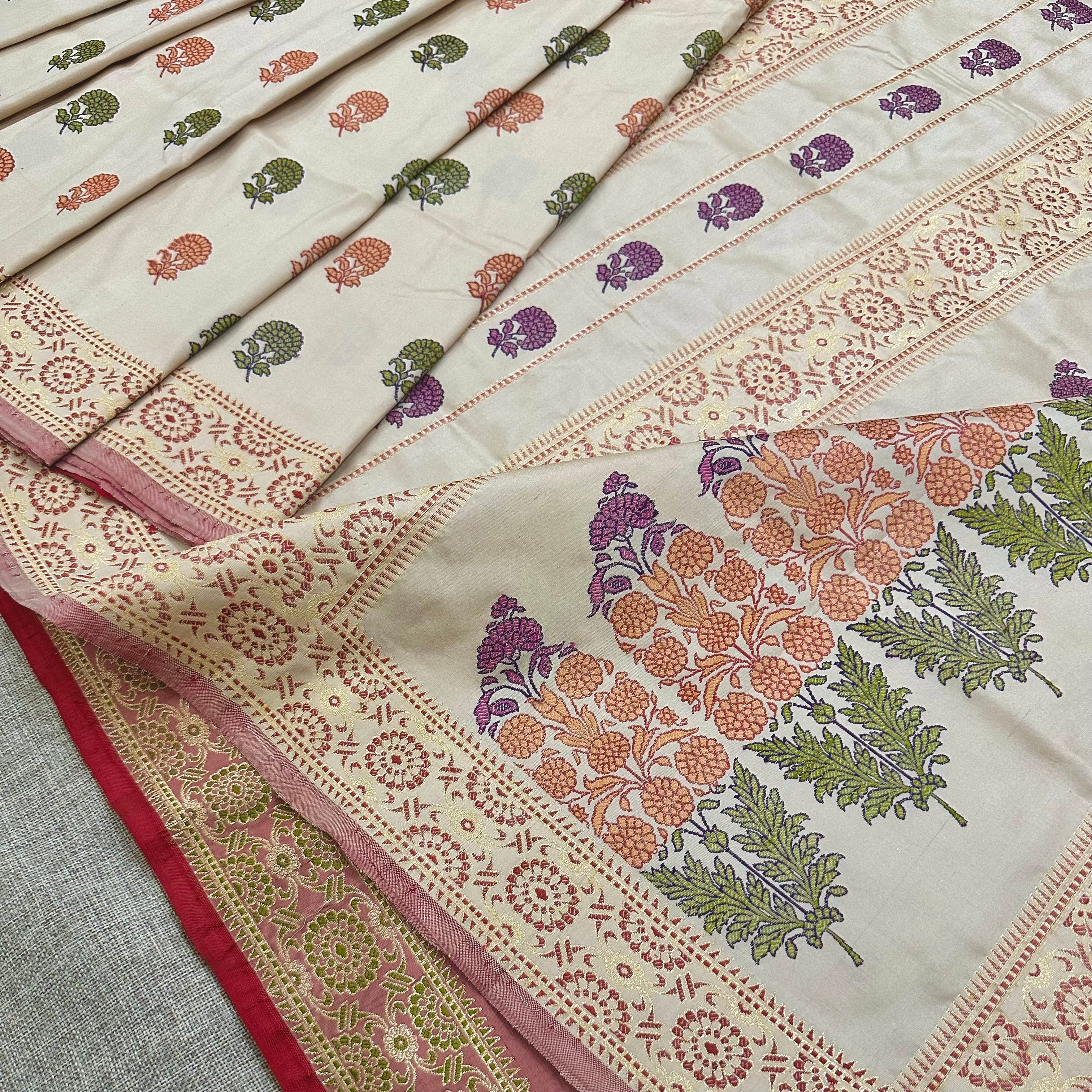 Light Beige Baluchari Saree