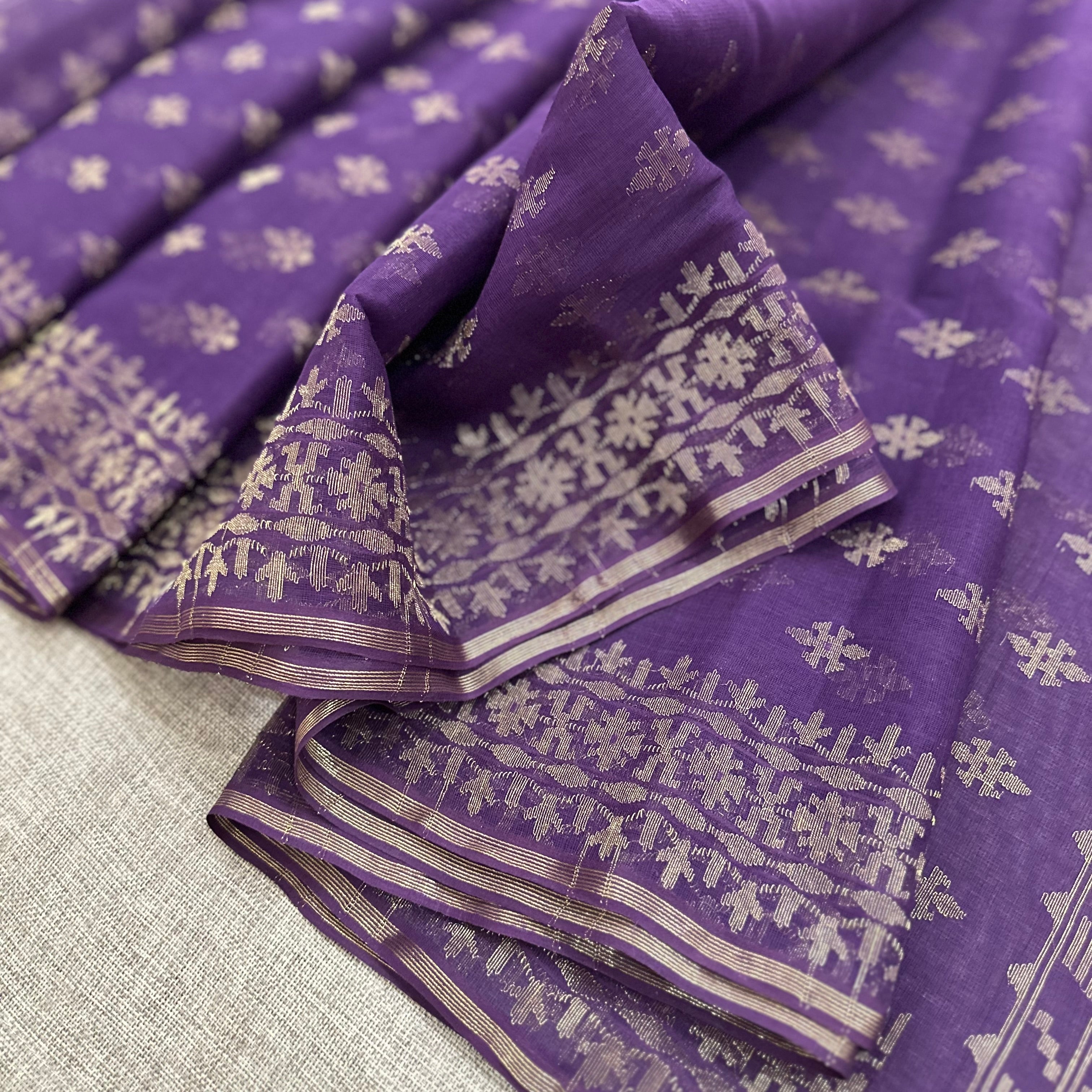 Purple Buti Dhakai Jamdani