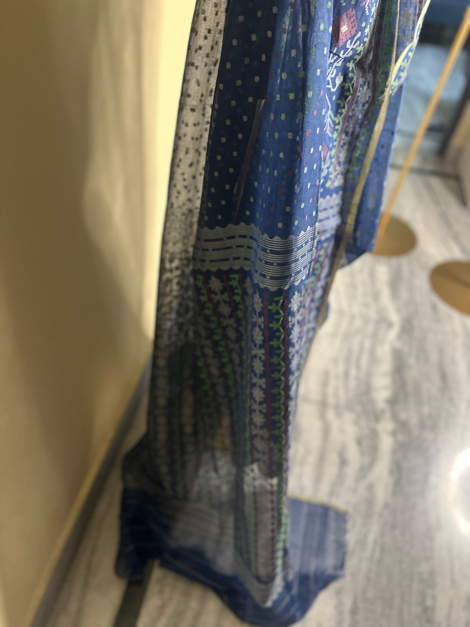 Blue Handwoven Dhakai Jamdani Saree