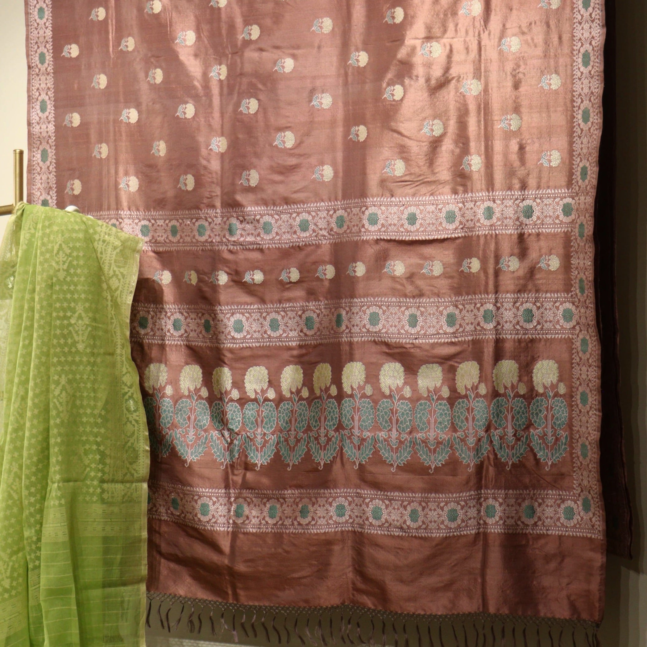 Pink Marigold Revival Baluchari Saree