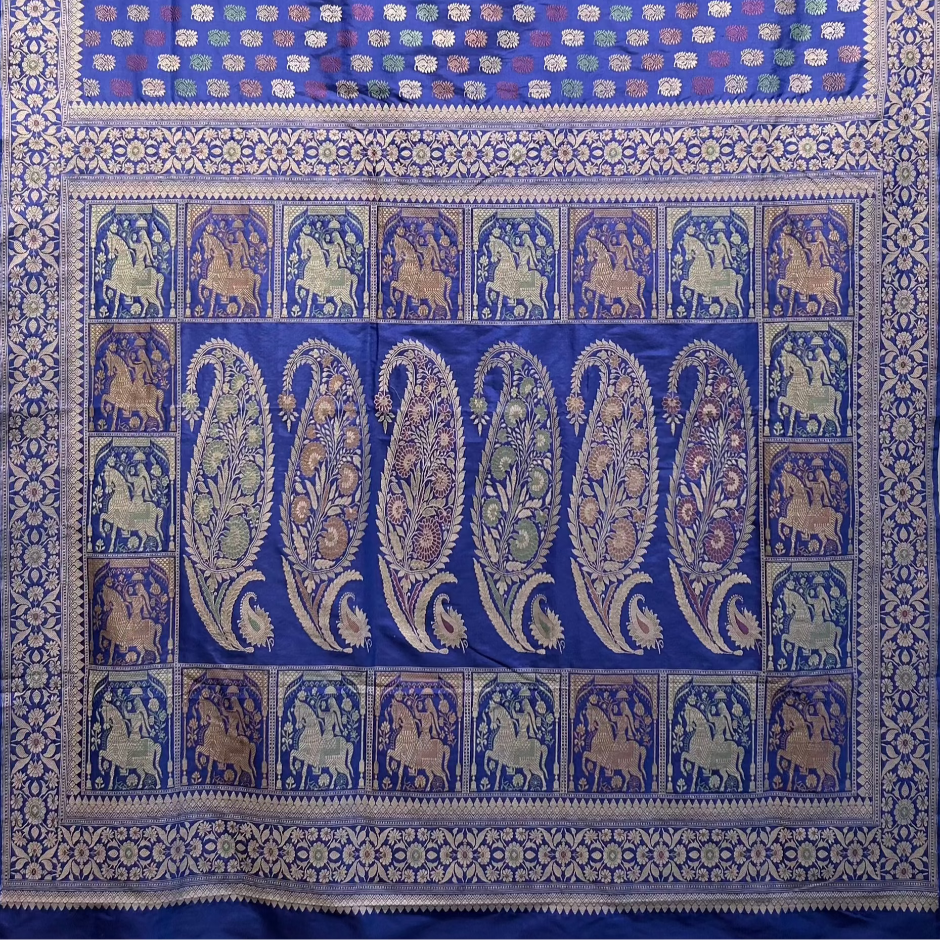 Electric Blue Shot Colour Revival Baluchari Saree