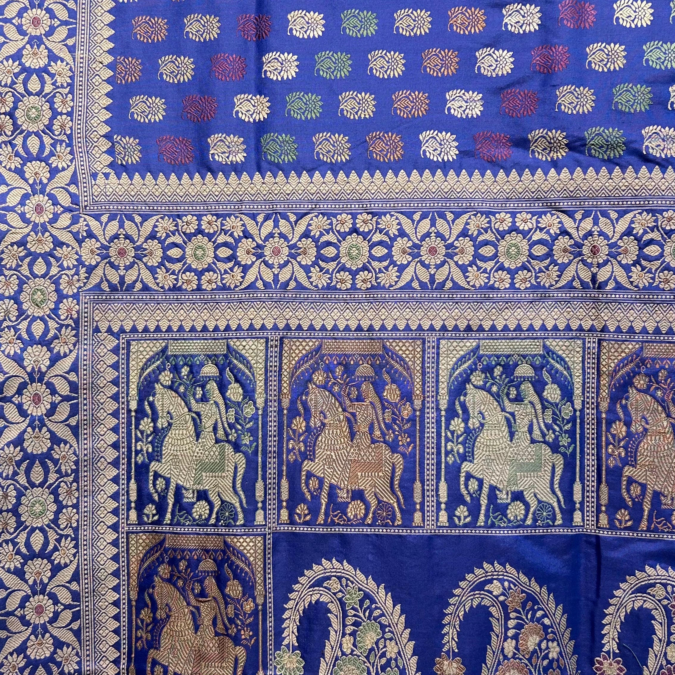 Electric Blue Shot Colour Revival Baluchari Saree