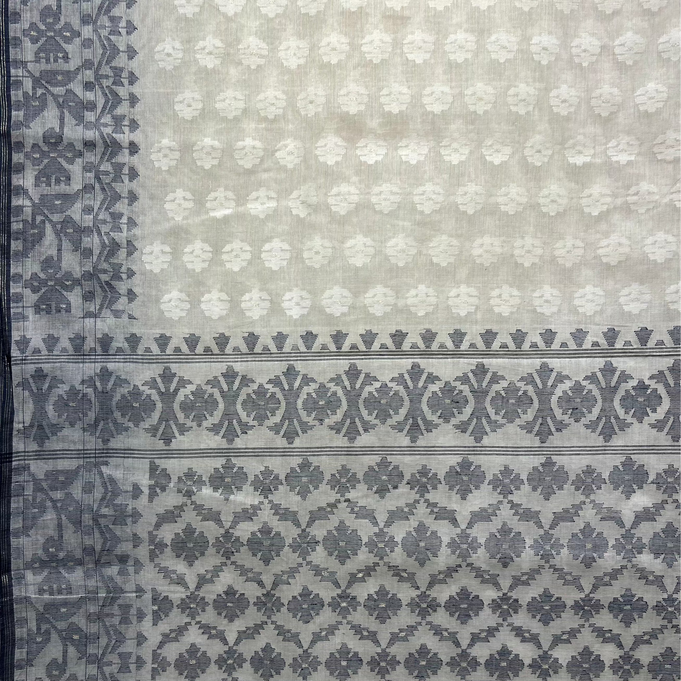 White and Grey Dhakai Jamdani