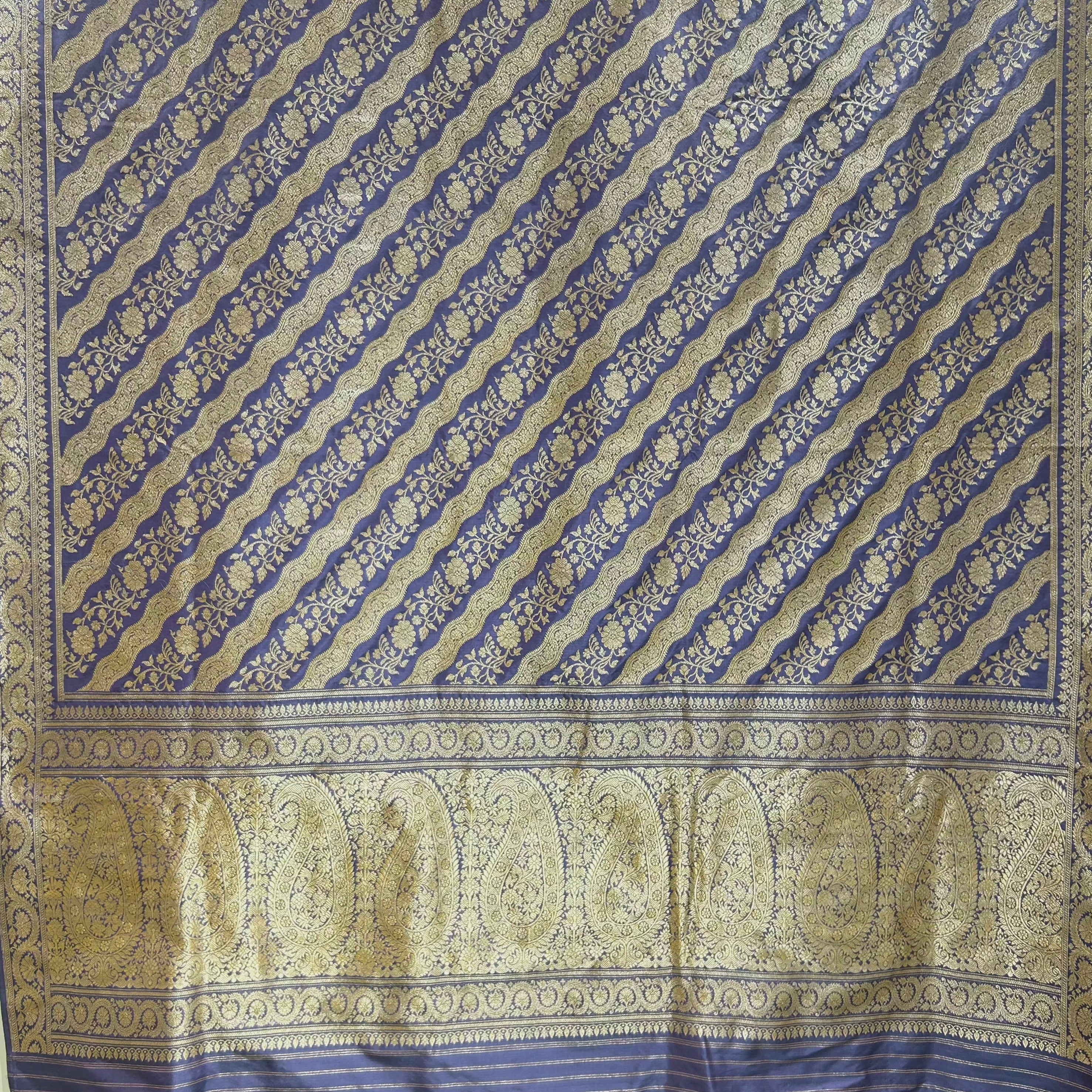 Aubergine Ada Khadwa Benarasi Saree