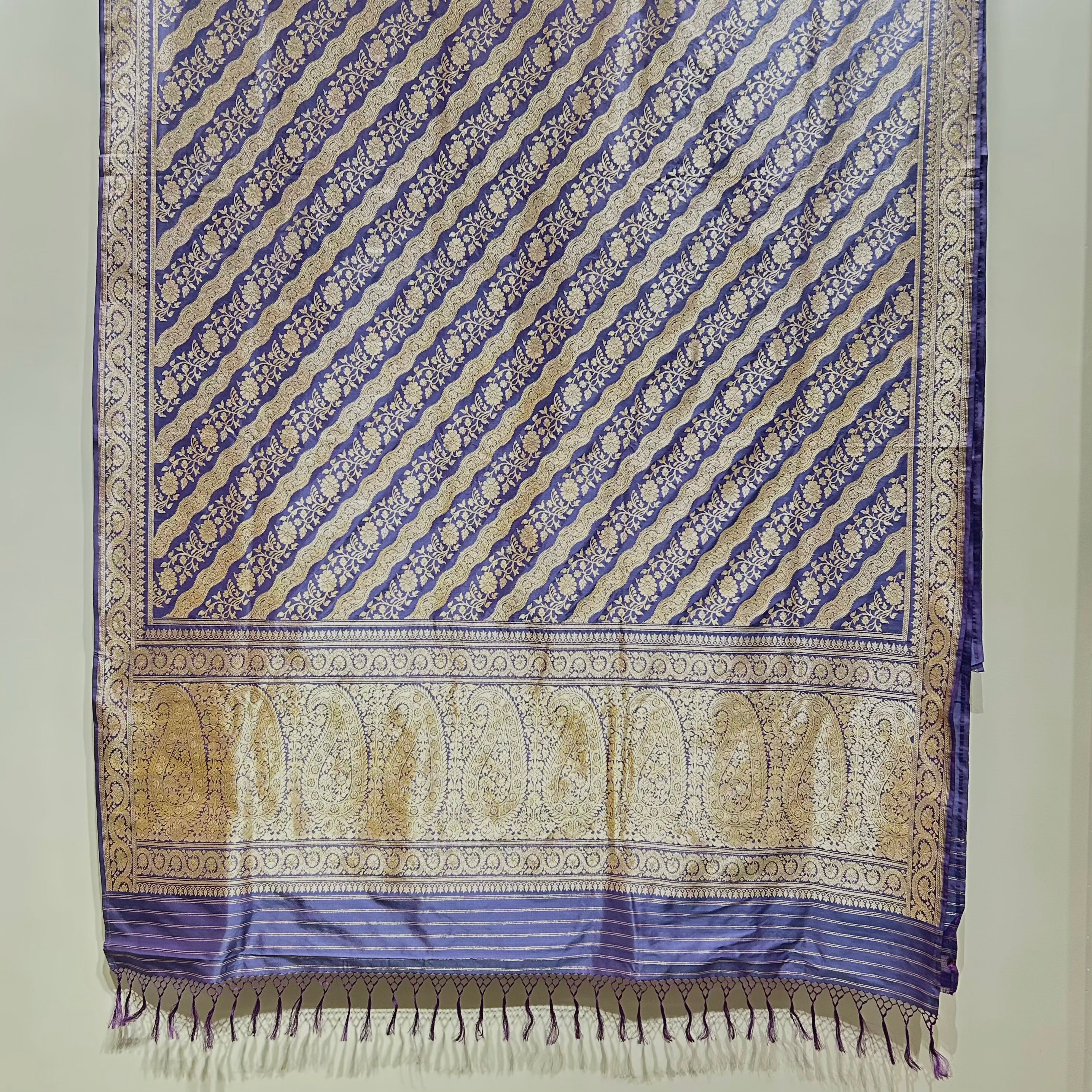 Aubergine Ada Khadwa Benarasi Saree