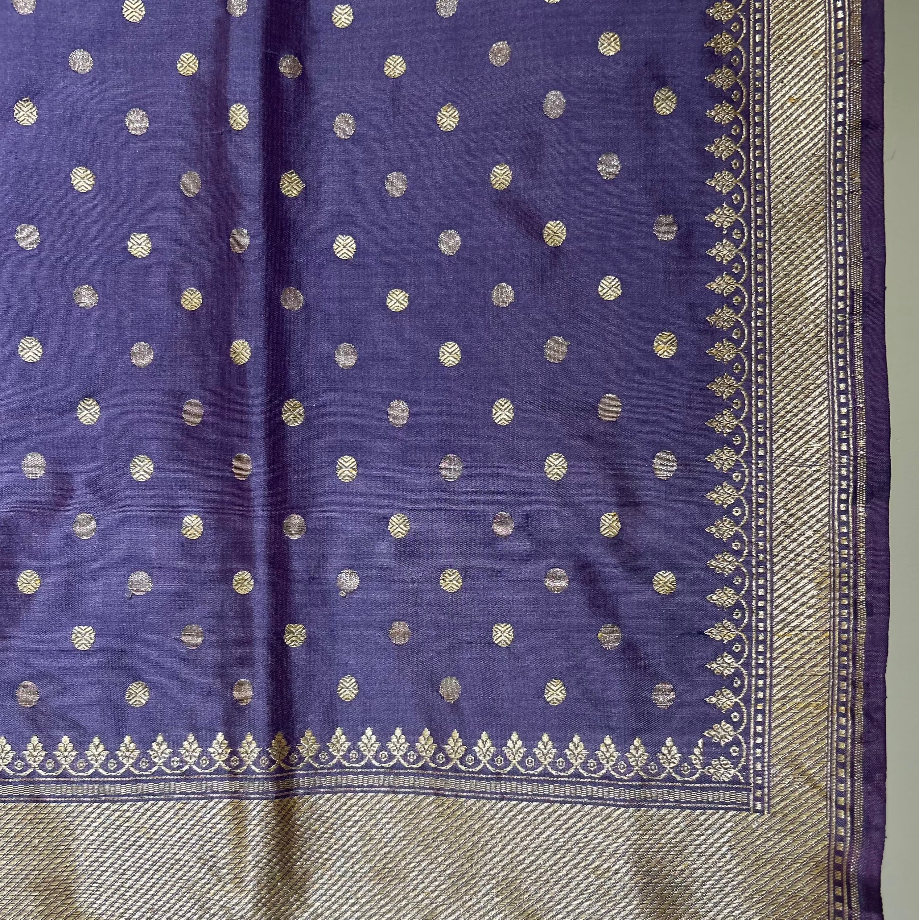 Purple Polka Khadwa Benarasi