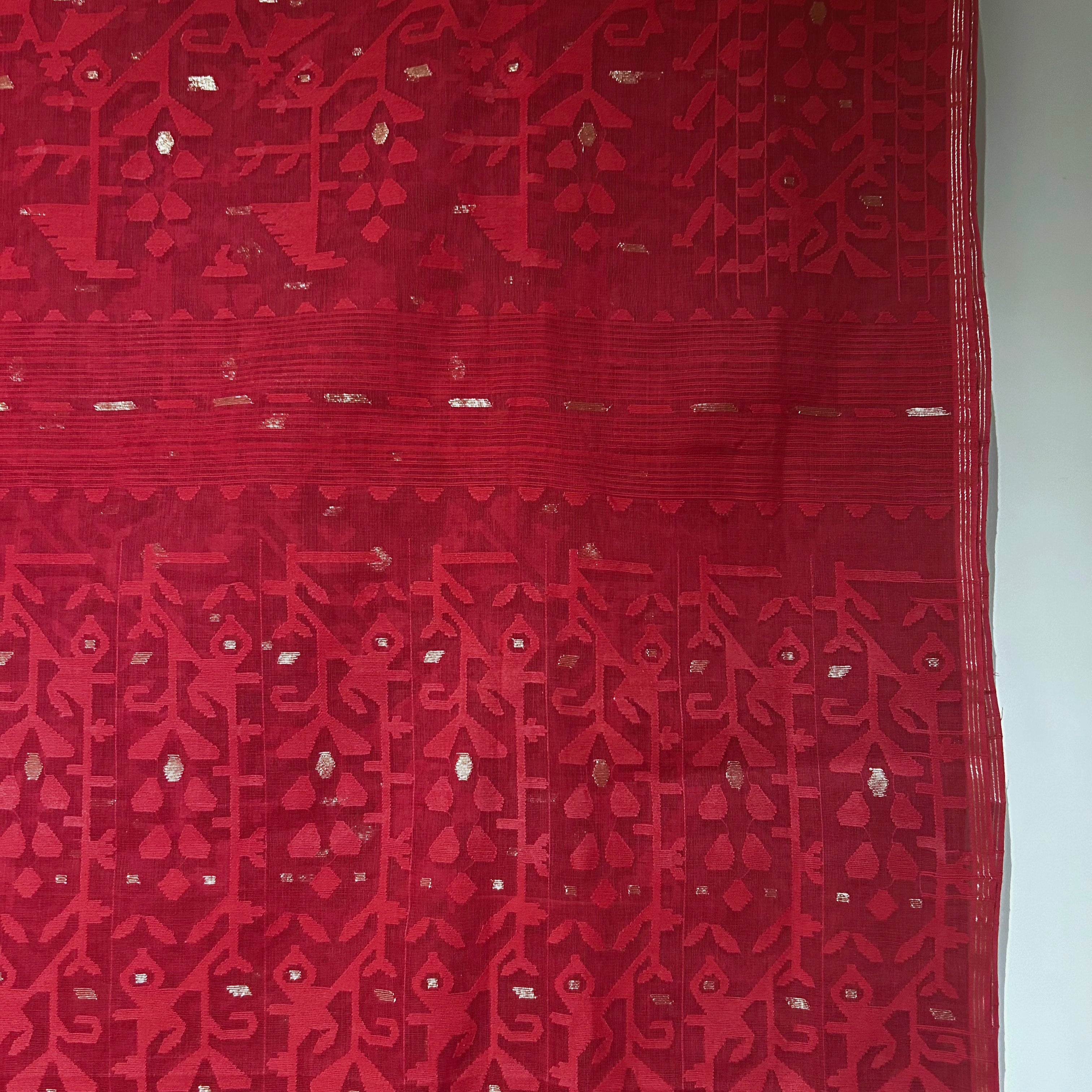 Red Dhakai Jamdani
