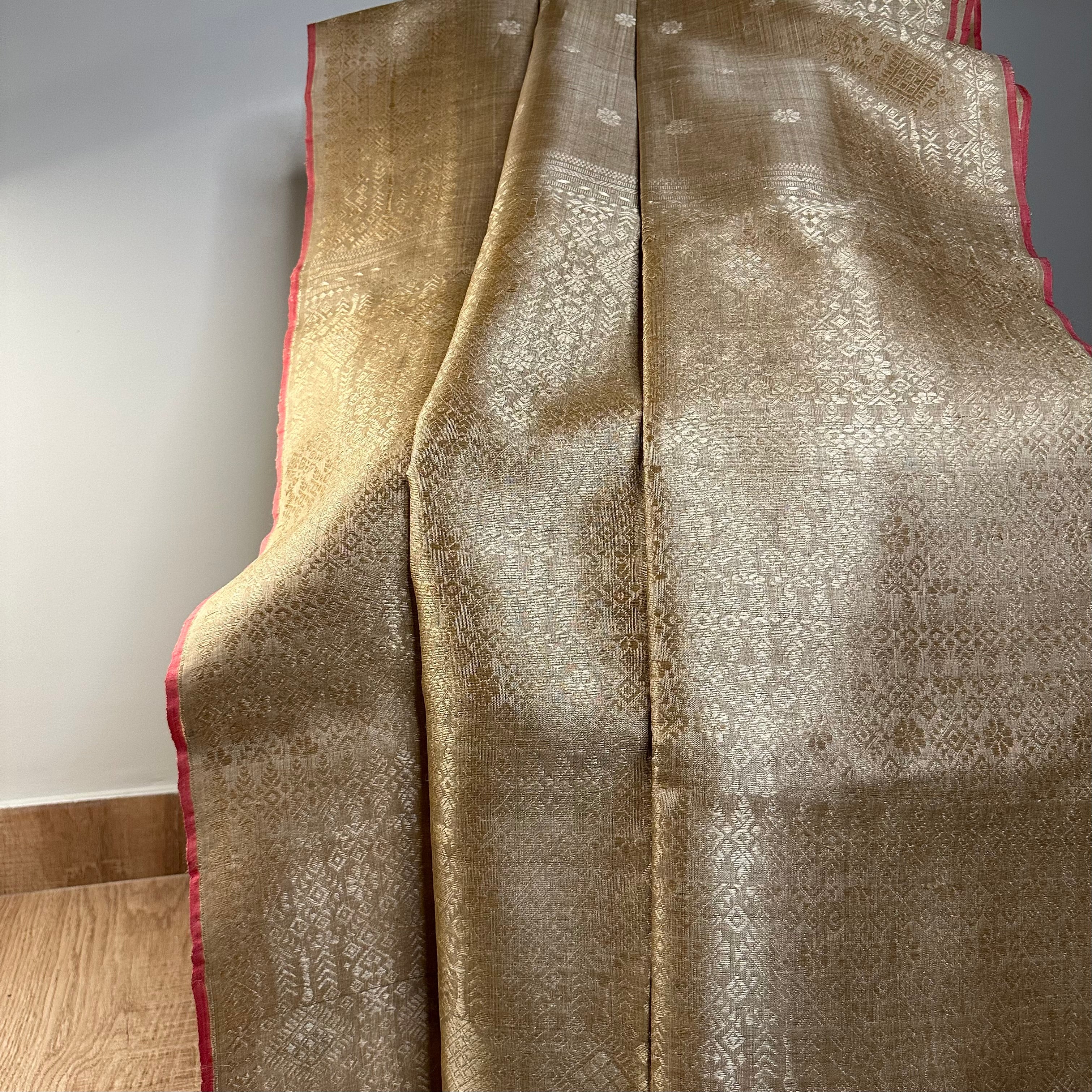 Handwoven Pure Muga Saree with Muga Extra Weft