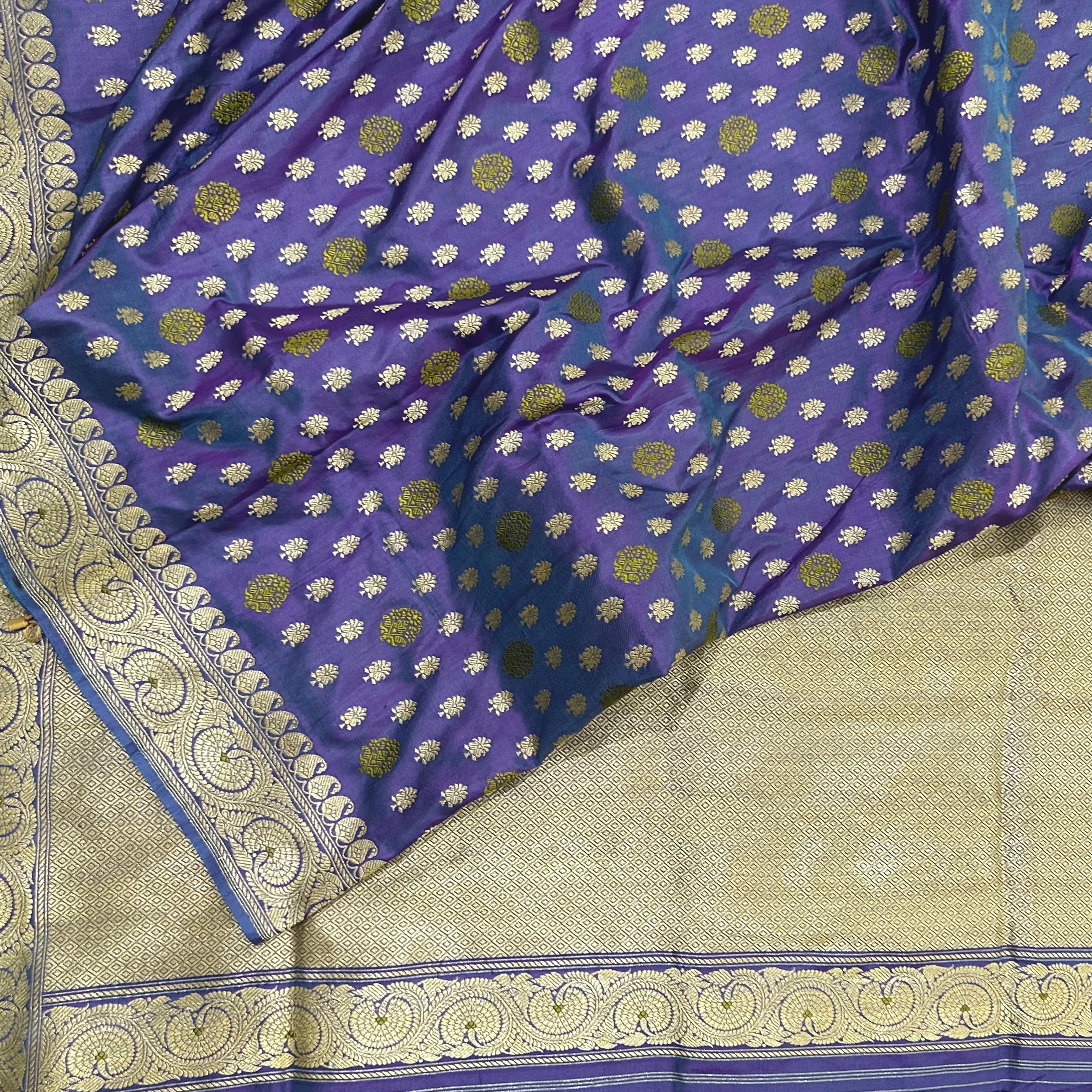 Purple Shot Colour Khadwa Benarasi - A Masterpiece