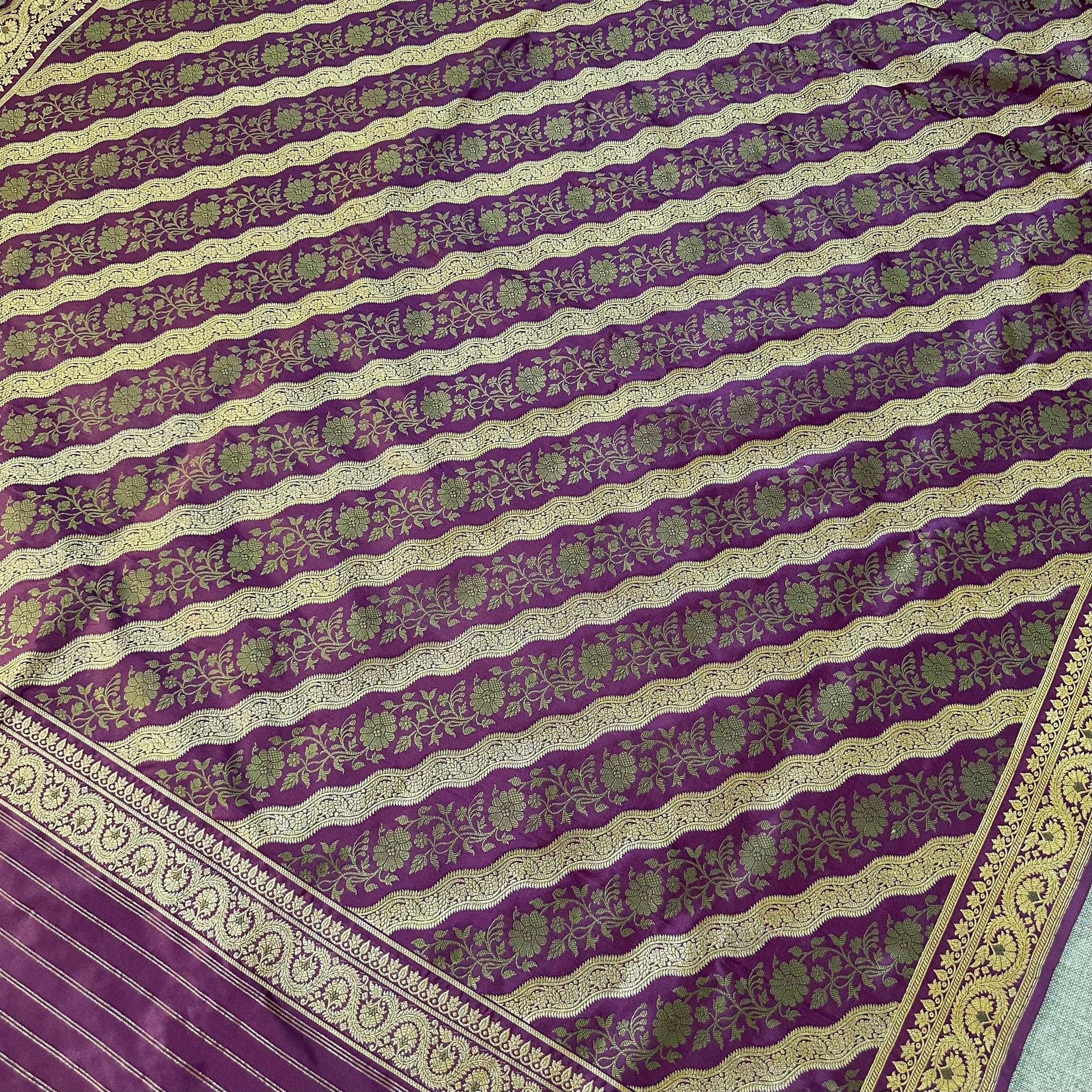 Lavender Ada Khadwa Benarasi Saree